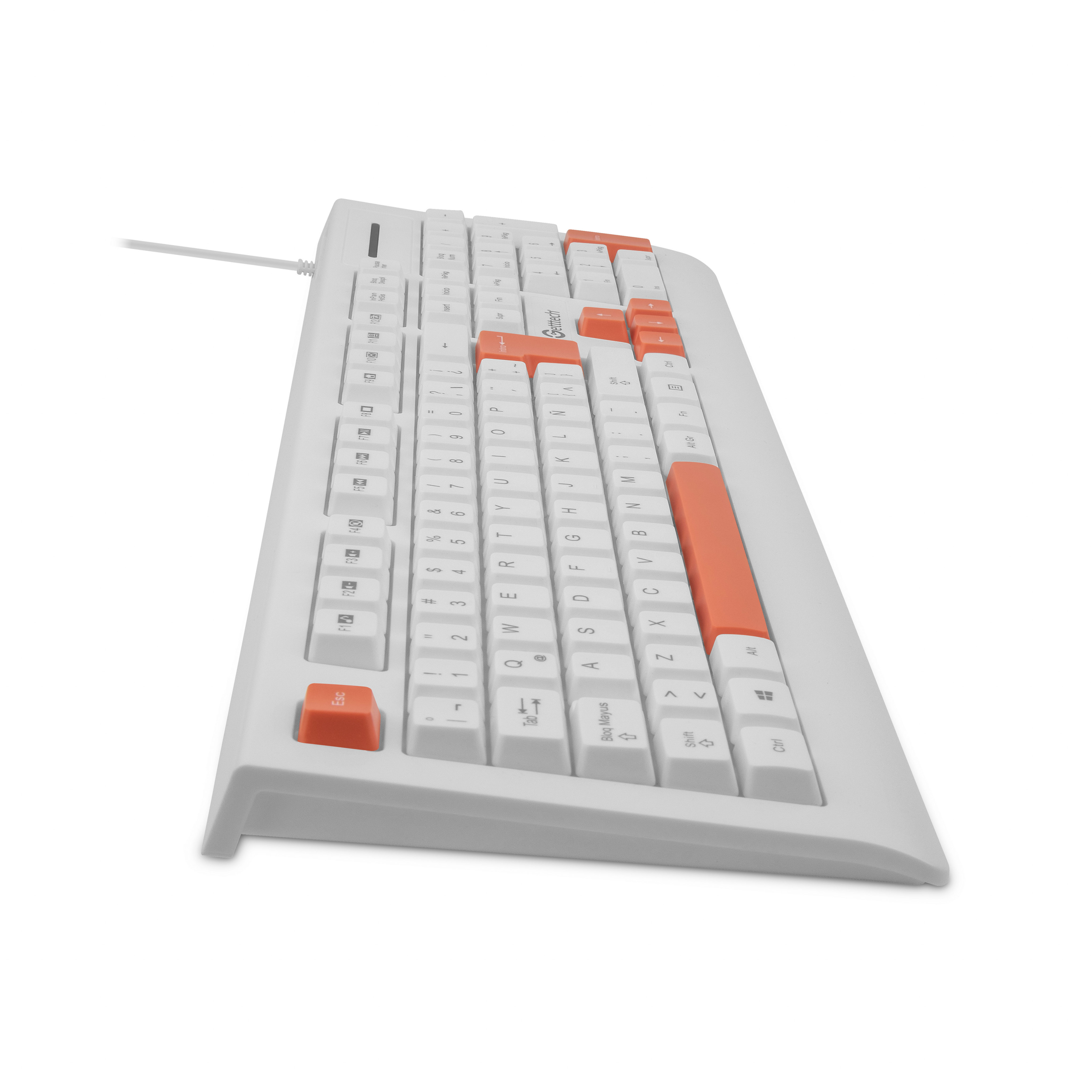 Foto 4 | Teclado Getttech Ggk-esmwr-02-wh Slim Alambrico Usb Reposamanos Español 105 Teclas Con Teclado Numerico 8millon