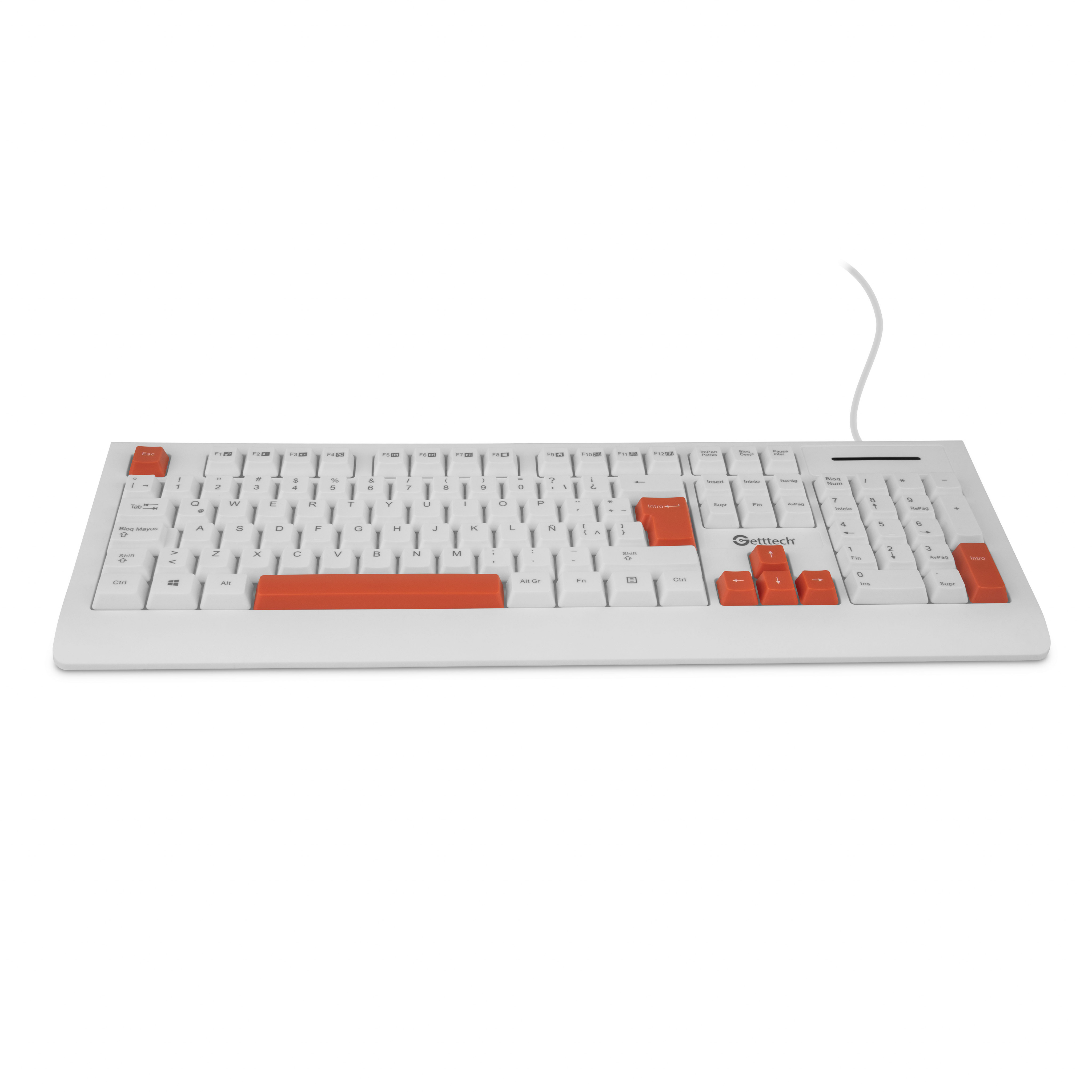 Foto 6 | Teclado Getttech Ggk-esmwr-02-wh Slim Alambrico Usb Reposamanos Español 105 Teclas Con Teclado Numerico 8millon