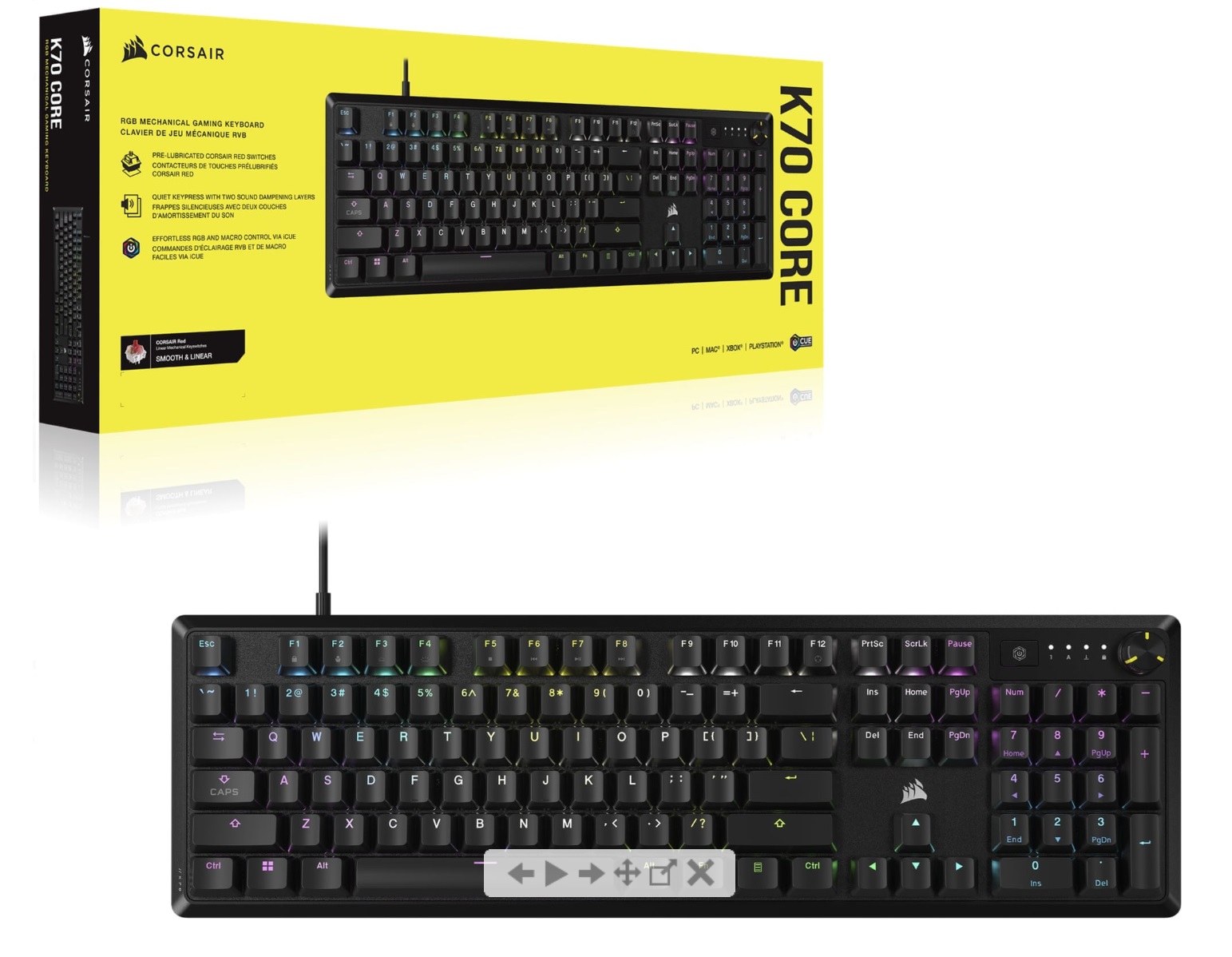 Foto 4 | Teclado Corsair K70 Core Negro Mecánico