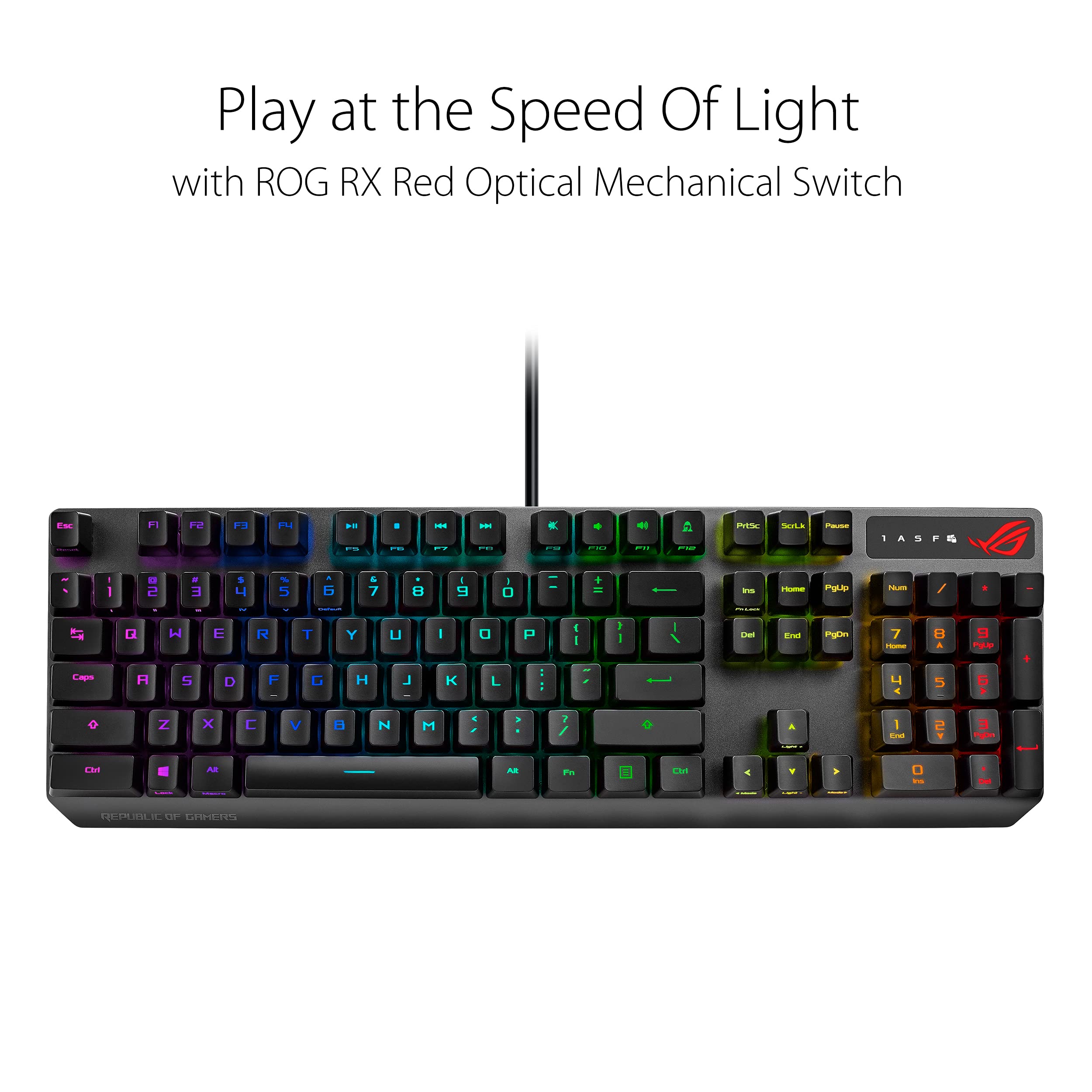 Foto 3 pulgar | Teclado Para Juegos Asus Aura Rgb A Prueba De Agua - Venta Internacional.