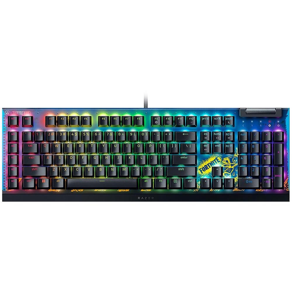 Teclado Gamer Razer Blackwidow V4 X Switch Yellow Idioma Ingles Fortnite Edition