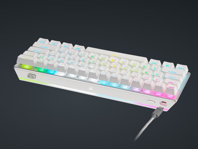Foto 4 | Teclado Mecanico Corsair K70 Pro Mini Blanco Wireless Interruptores Cherry Rgb