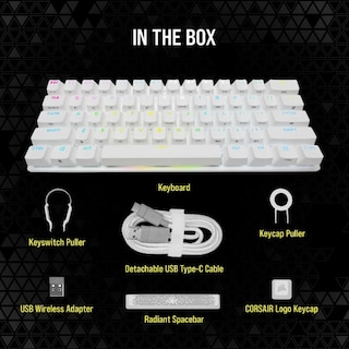 Foto 6 | Teclado Mecanico Corsair K70 Pro Mini Blanco Wireless Interruptores Cherry Rgb