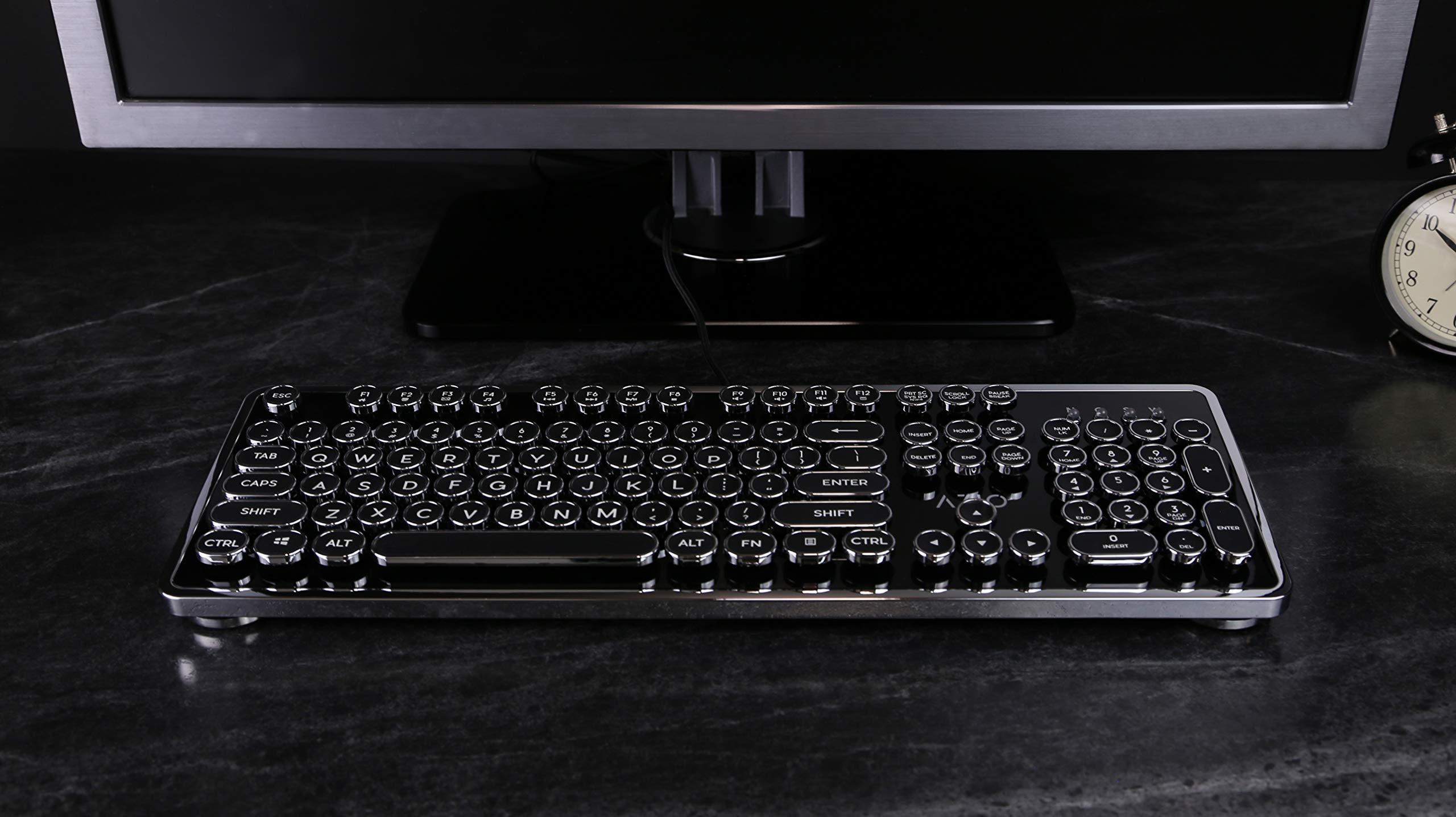 Foto 2 | Teclado Mecánico Azio Retro Con Interruptor Azul Inspirado En Una Máquina De Escribir - Venta Internacional
