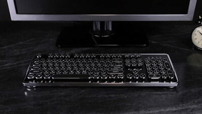 Foto 2 | Teclado Mecánico Azio Retro Con Interruptor Azul Inspirado En Una Máquina De Escribir - Venta Internacional