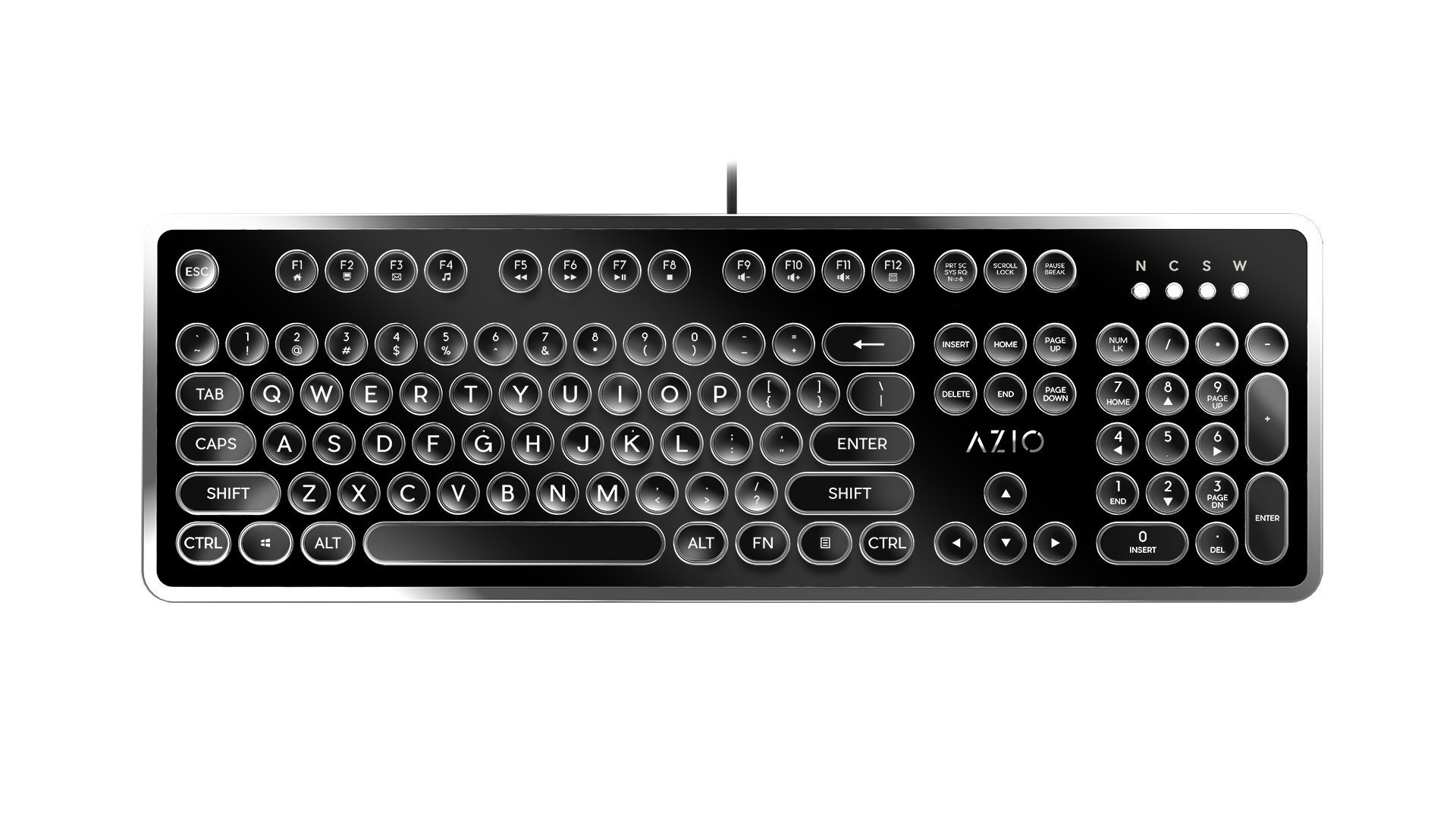 Foto 3 | Teclado Mecánico Azio Retro Con Interruptor Azul Inspirado En Una Máquina De Escribir - Venta Internacional