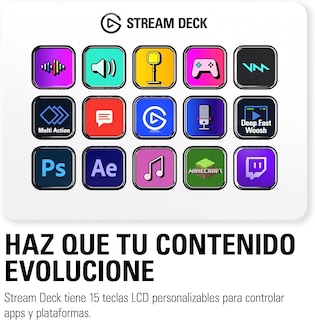 Foto 2 | Stream Deck Teclado Para Streaming El Gato Mk.2 Blanco 15 Teclas