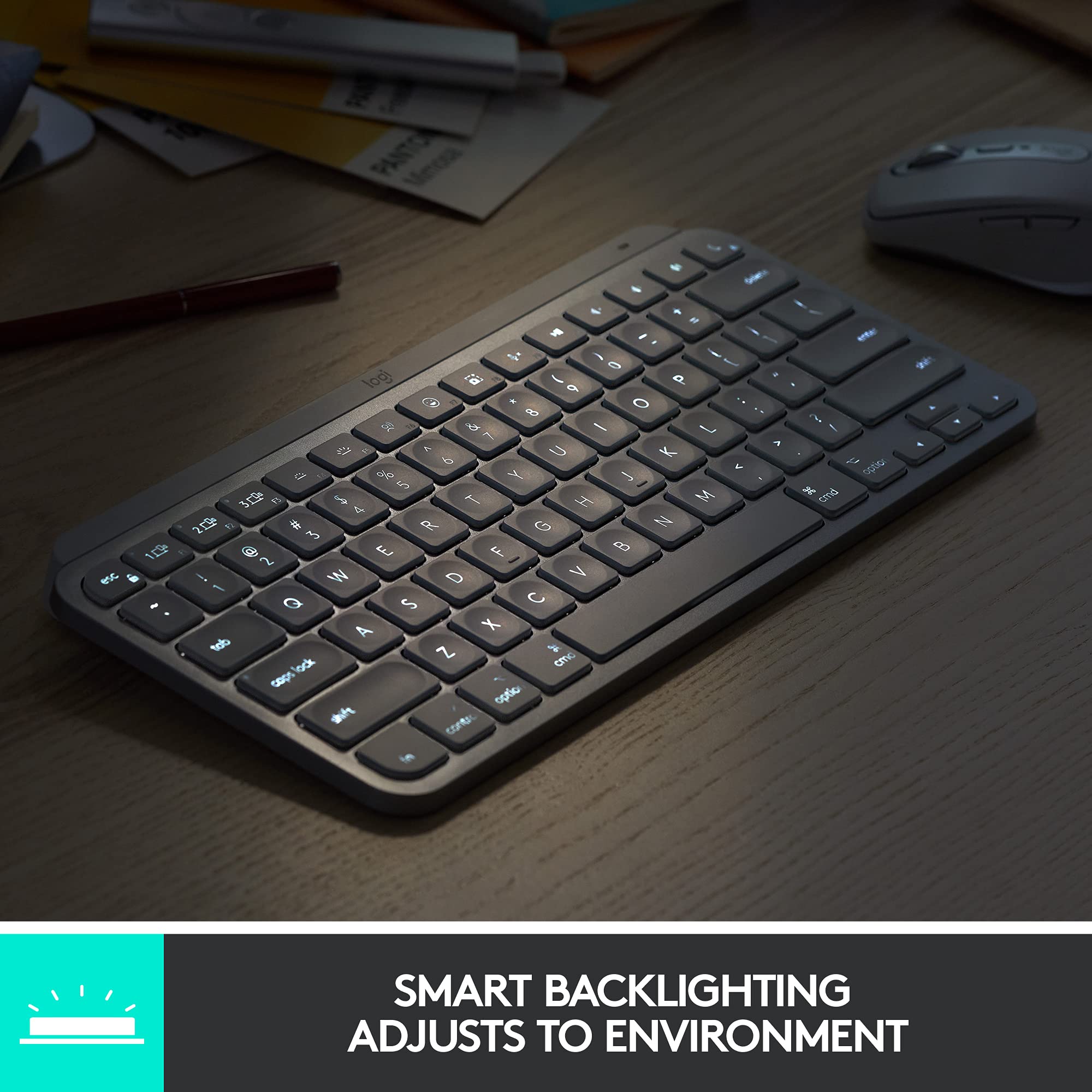 Foto 4 | Teclado Logitech Mx Keys Mini Inalámbrico Iluminado Gris Pálido - Venta Internacional.