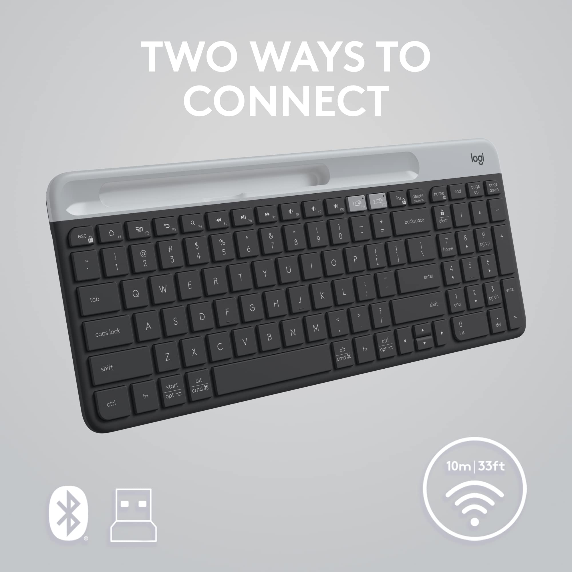 Foto 6 pulgar | Teclado Logitech K585, Delgado, Inalámbrico, Multidispositivo, Grafito - Venta Internacional.
