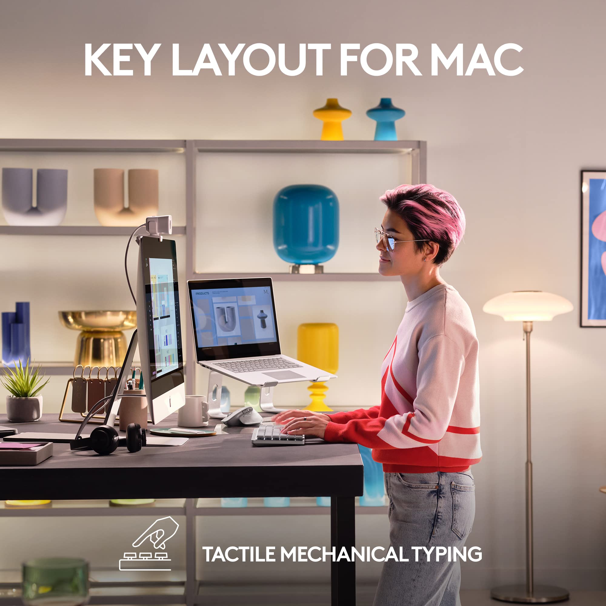Foto 2 | Teclado Logitech Mx Mechanical Mini Para Mac Inalámbrico Gris - Venta Internacional.