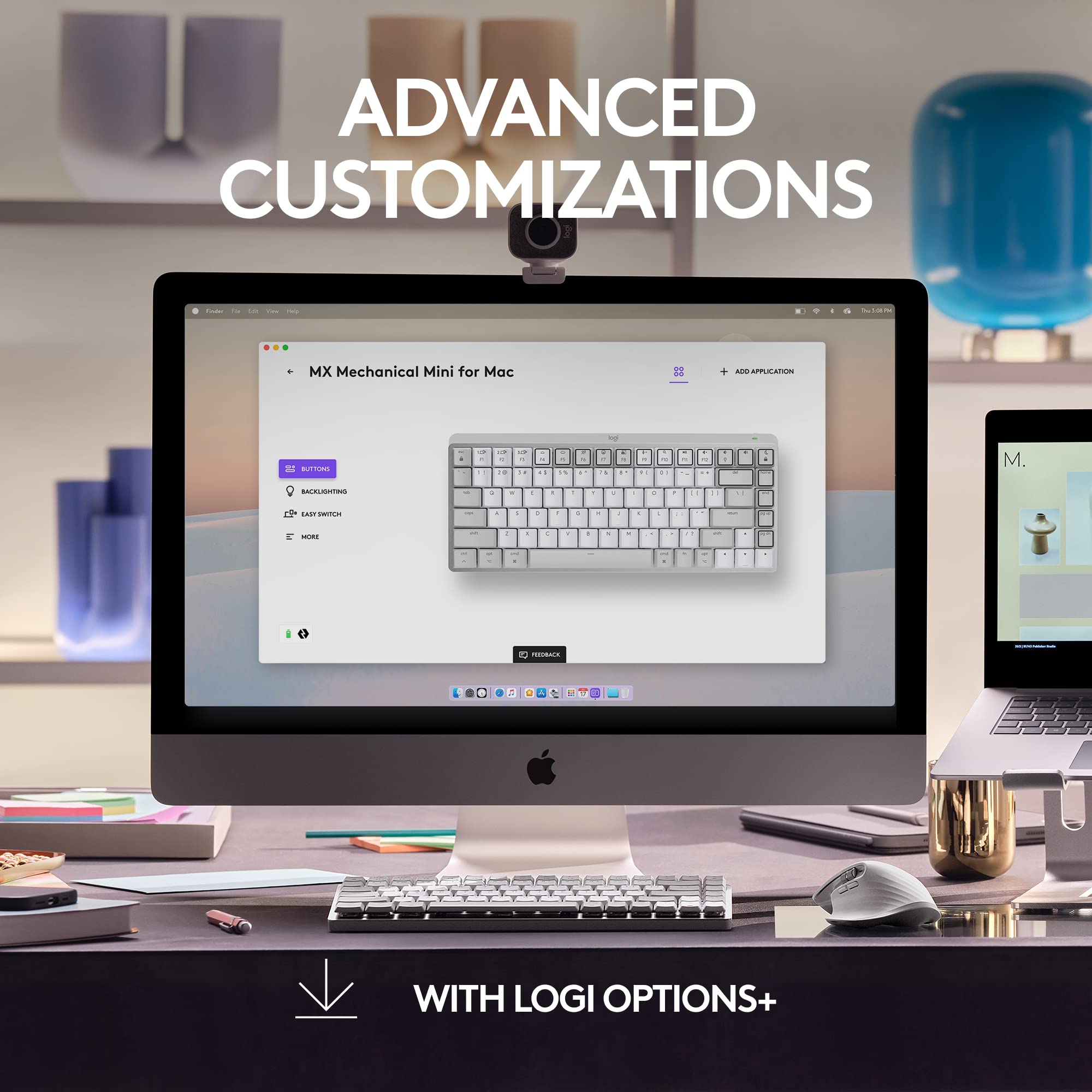 Foto 7 | Teclado Logitech Mx Mechanical Mini Para Mac Inalámbrico Gris - Venta Internacional.