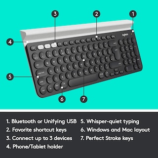 Foto 6 | Teclado Inalámbrico Logitech K780 Con Control De Flujo Multidispositivo - Venta Internacional.