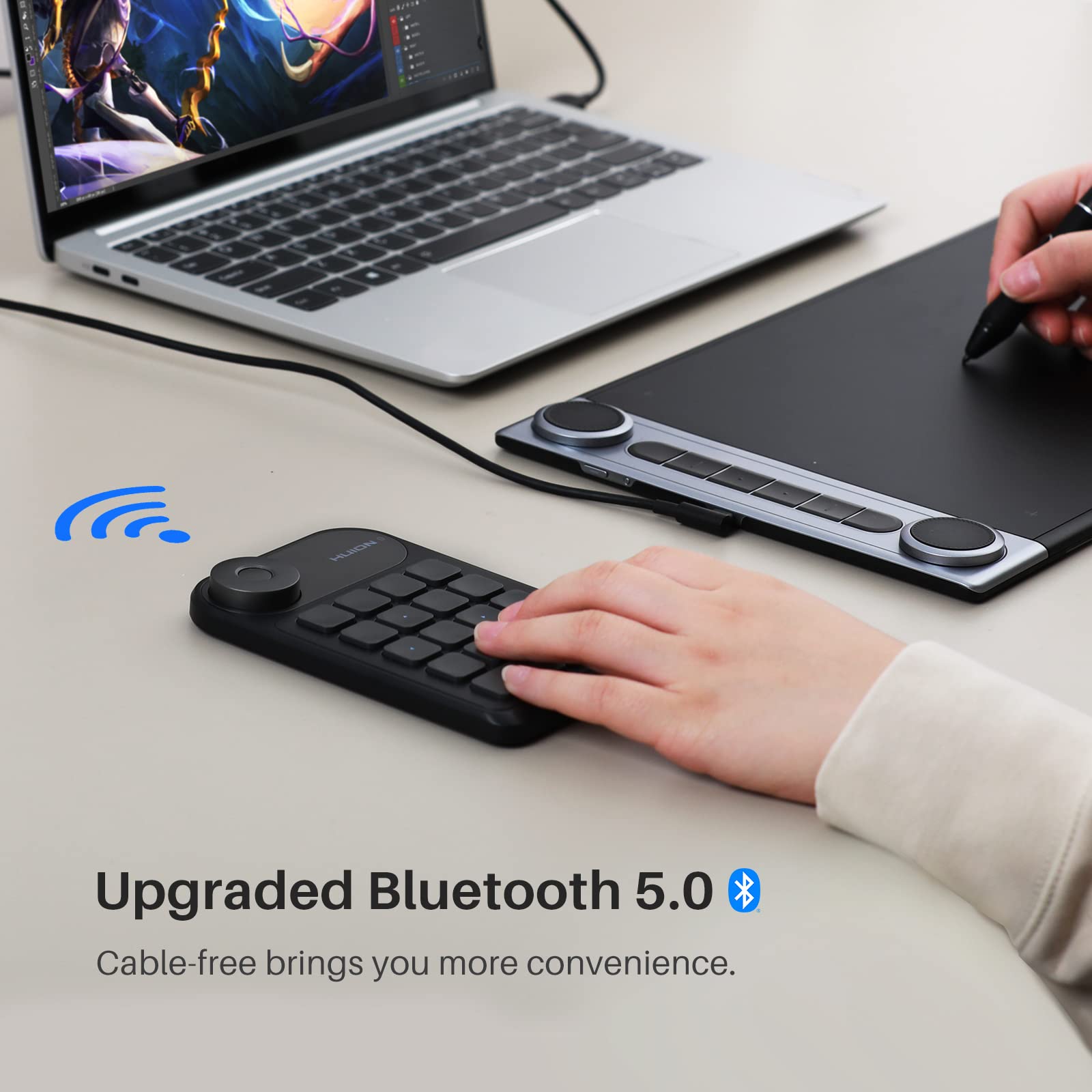 Foto 3 | Teclado Programable Bluetooth Huion Keydial Mini Con Dial De 18 Teclas - Venta Internacional.