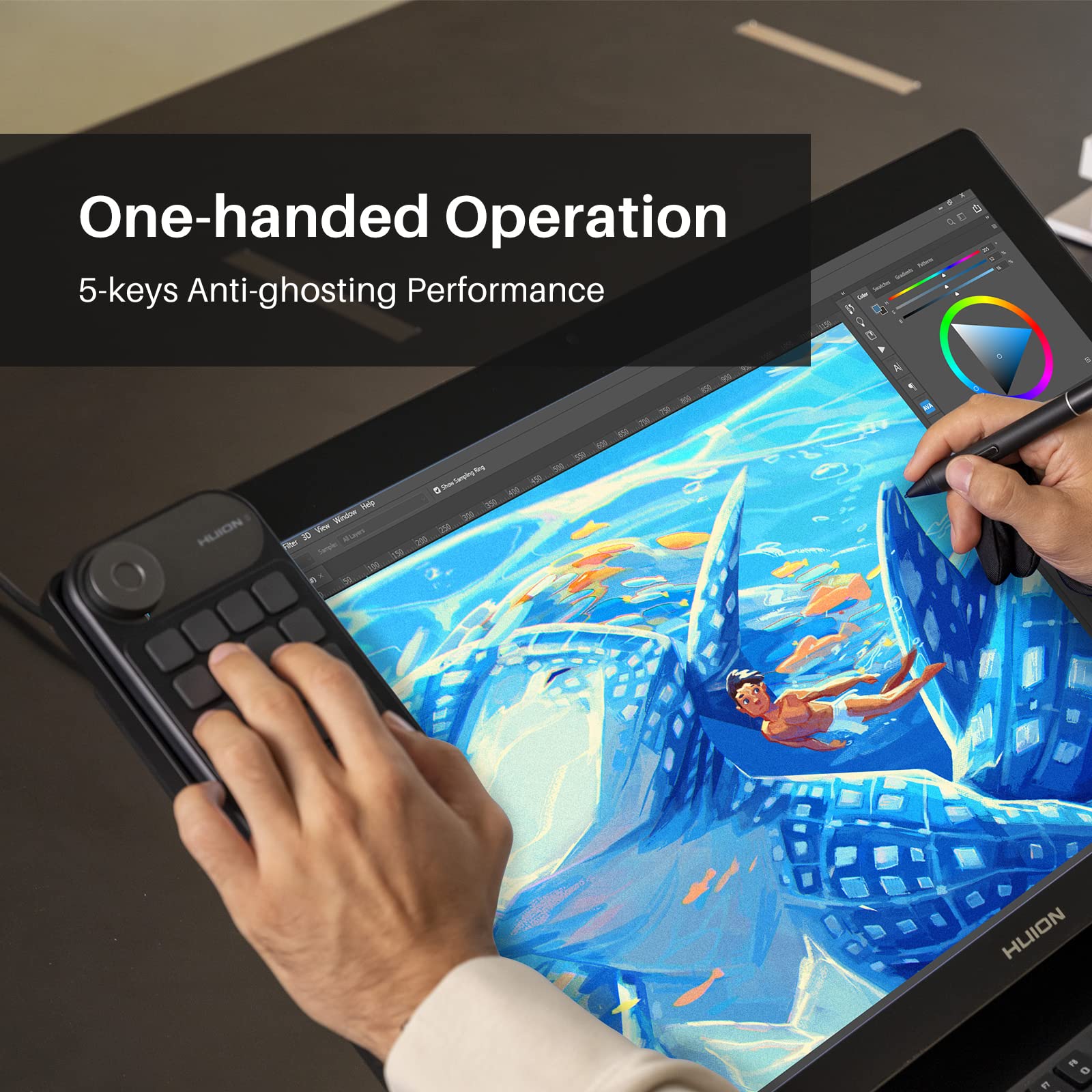 Foto 4 | Teclado Programable Bluetooth Huion Keydial Mini Con Dial De 18 Teclas - Venta Internacional.