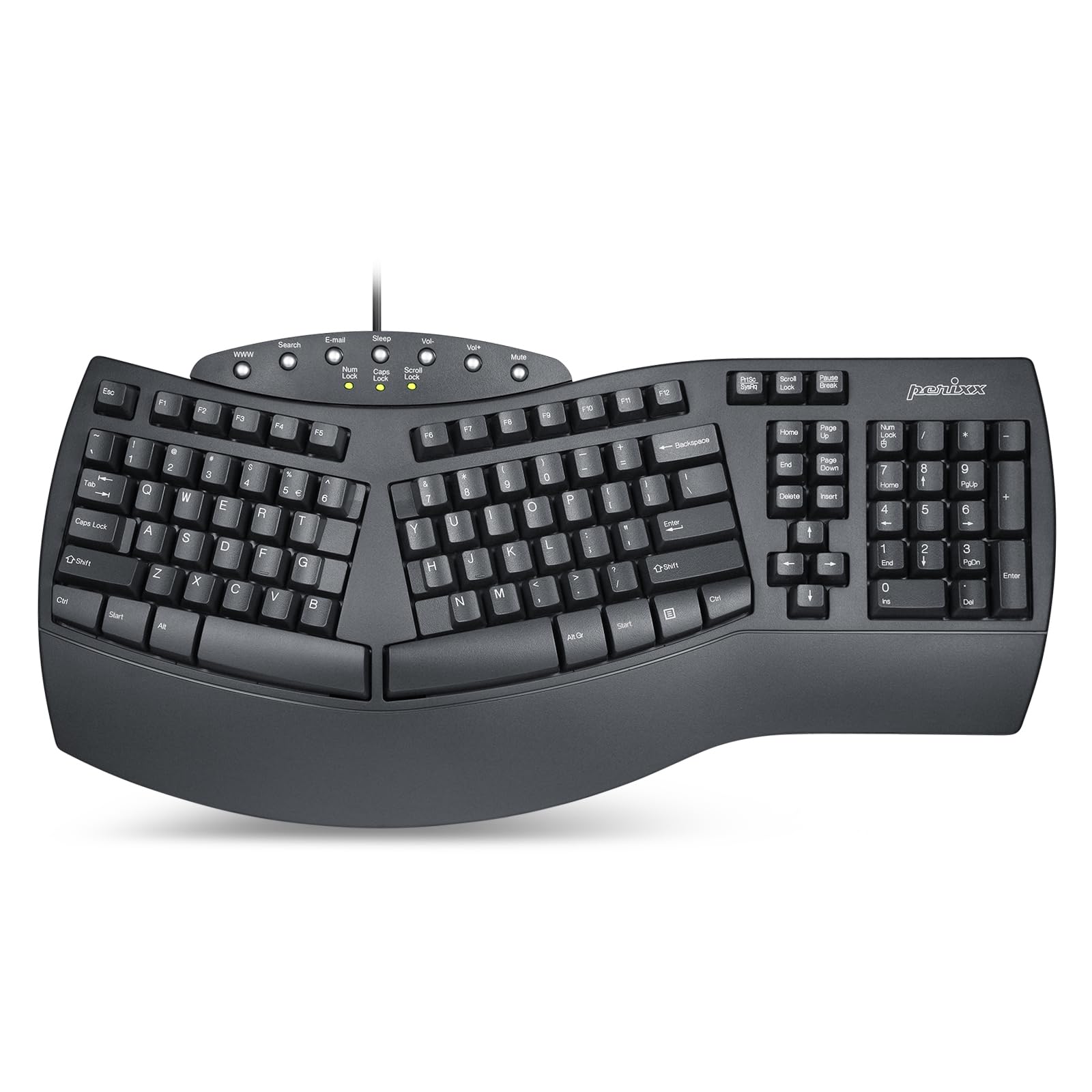 Teclado Perixx Periboard-512 Ergonómico Dividido Negro - Venta Internacional.
