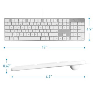 Foto 3 | Teclado Macally Ultradelgado Usb Con Cable Y Teclado Numérico Plateado - Venta Internacional.