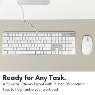 Foto 4 | Teclado Macally Ultradelgado Usb Con Cable Y Teclado Numérico Plateado - Venta Internacional.