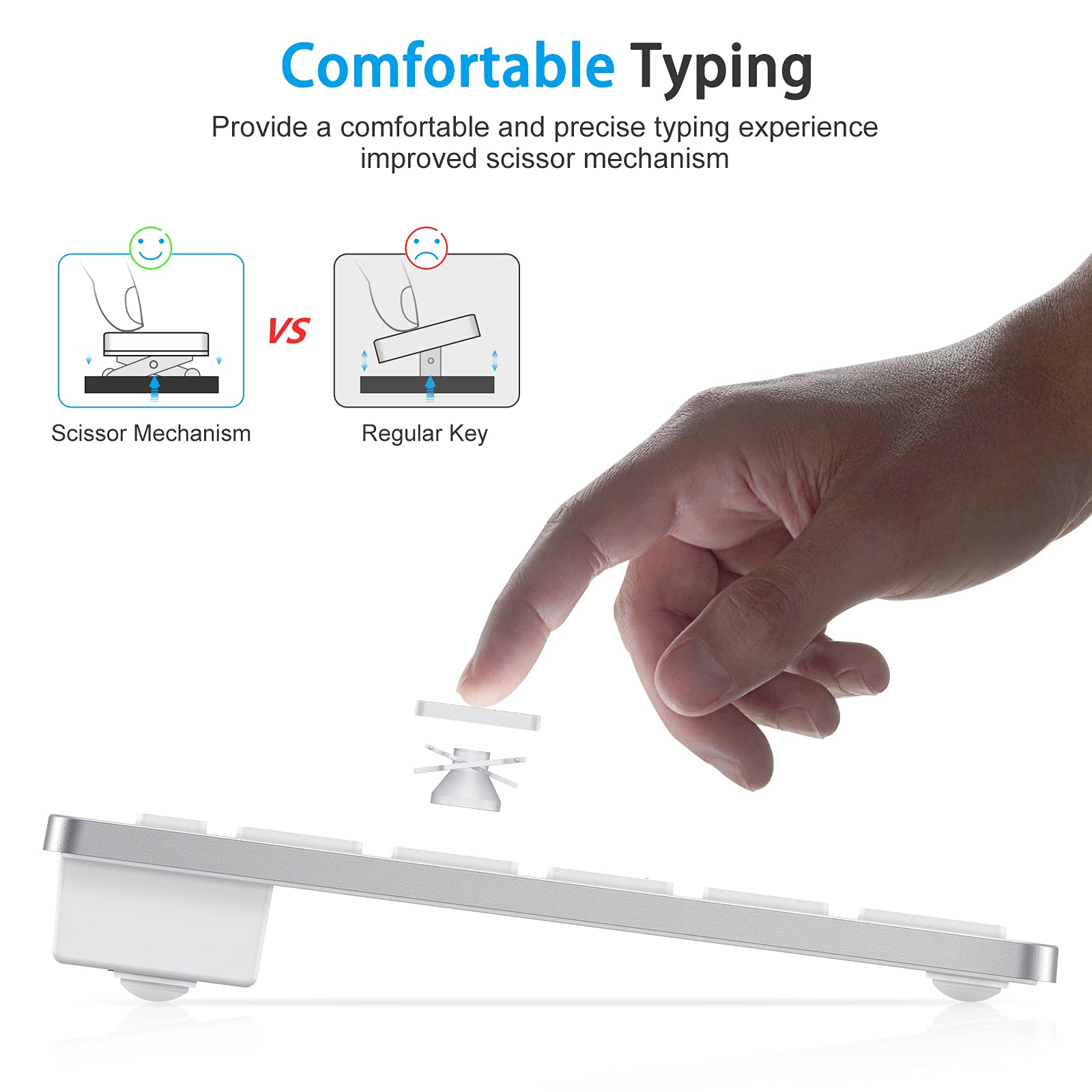 Foto 6 pulgar | Teclado Bluetooth Omoton Para Mac, Inalámbrico Plateado - Venta Internacional.