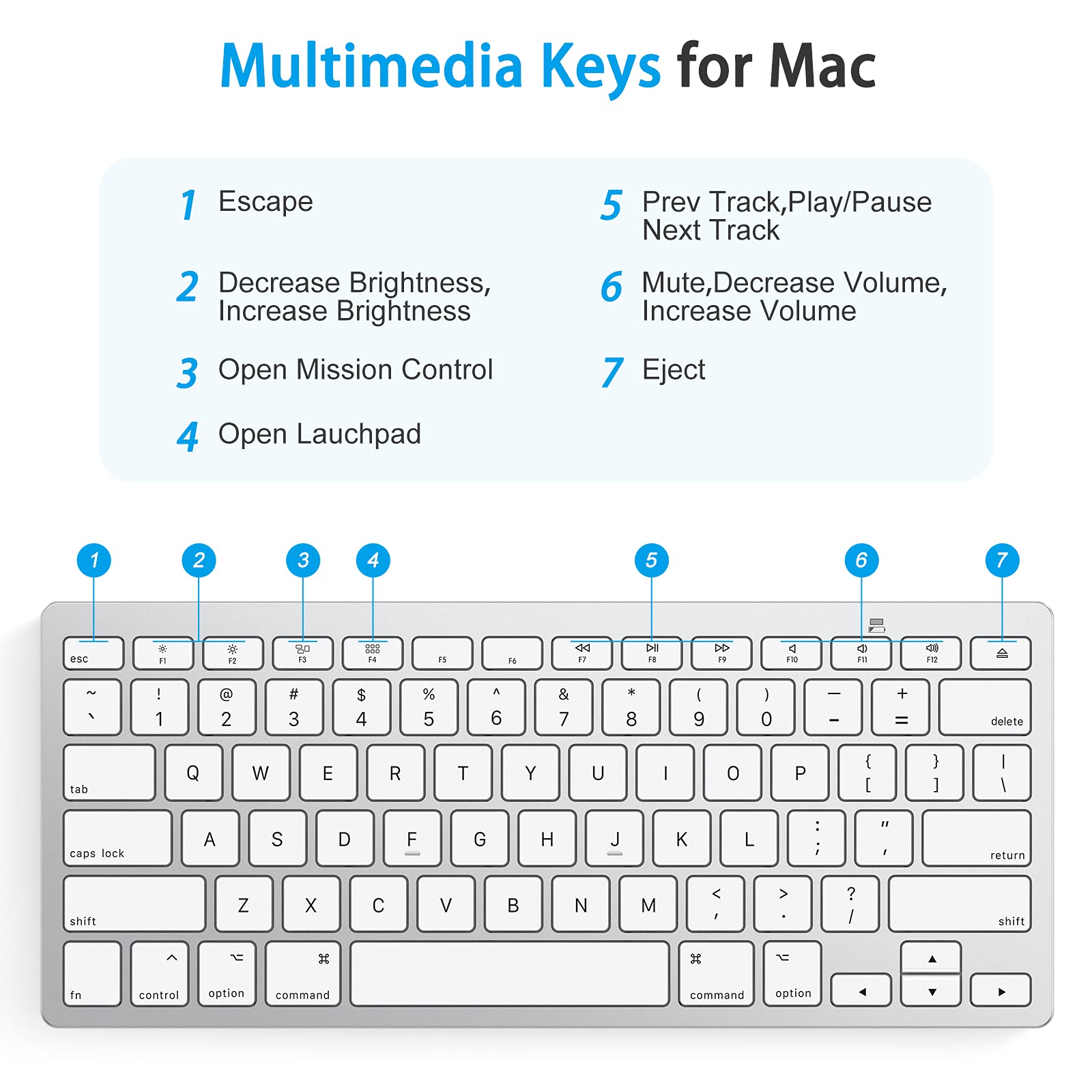 Foto 7 pulgar | Teclado Bluetooth Omoton Para Mac, Inalámbrico Plateado - Venta Internacional.