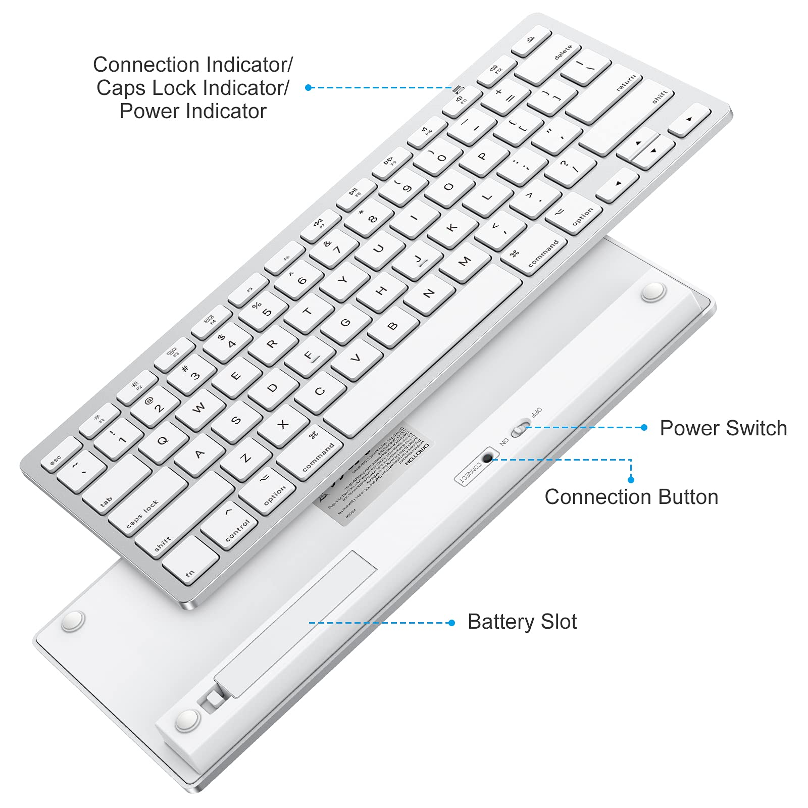 Foto 8 pulgar | Teclado Bluetooth Omoton Para Mac, Inalámbrico Plateado - Venta Internacional.