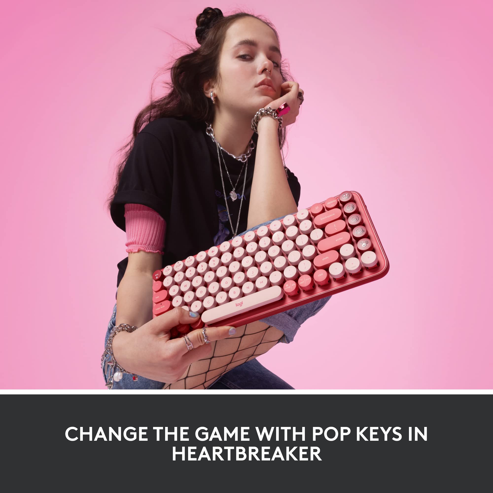 Foto 3 pulgar | Teclado Logitech Pop Mechanical Wireless Con Teclas Emoji - Venta Internacional.