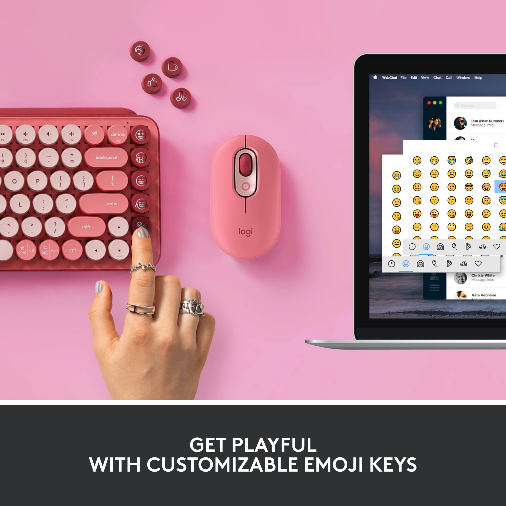 Foto 4 pulgar | Teclado Logitech Pop Mechanical Wireless Con Teclas Emoji - Venta Internacional.