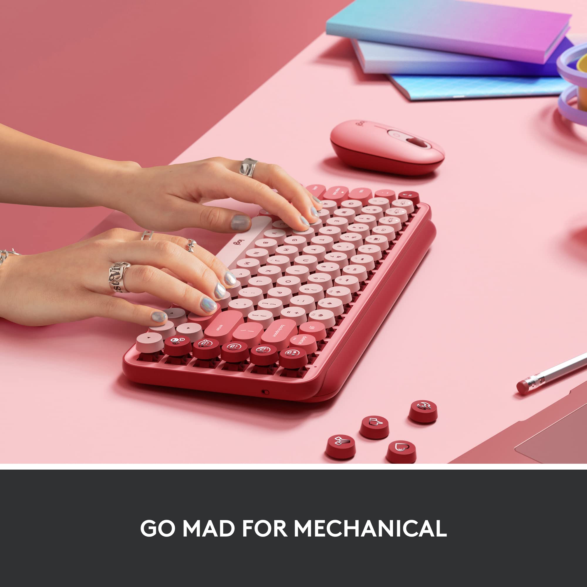 Foto 5 pulgar | Teclado Logitech Pop Mechanical Wireless Con Teclas Emoji - Venta Internacional.