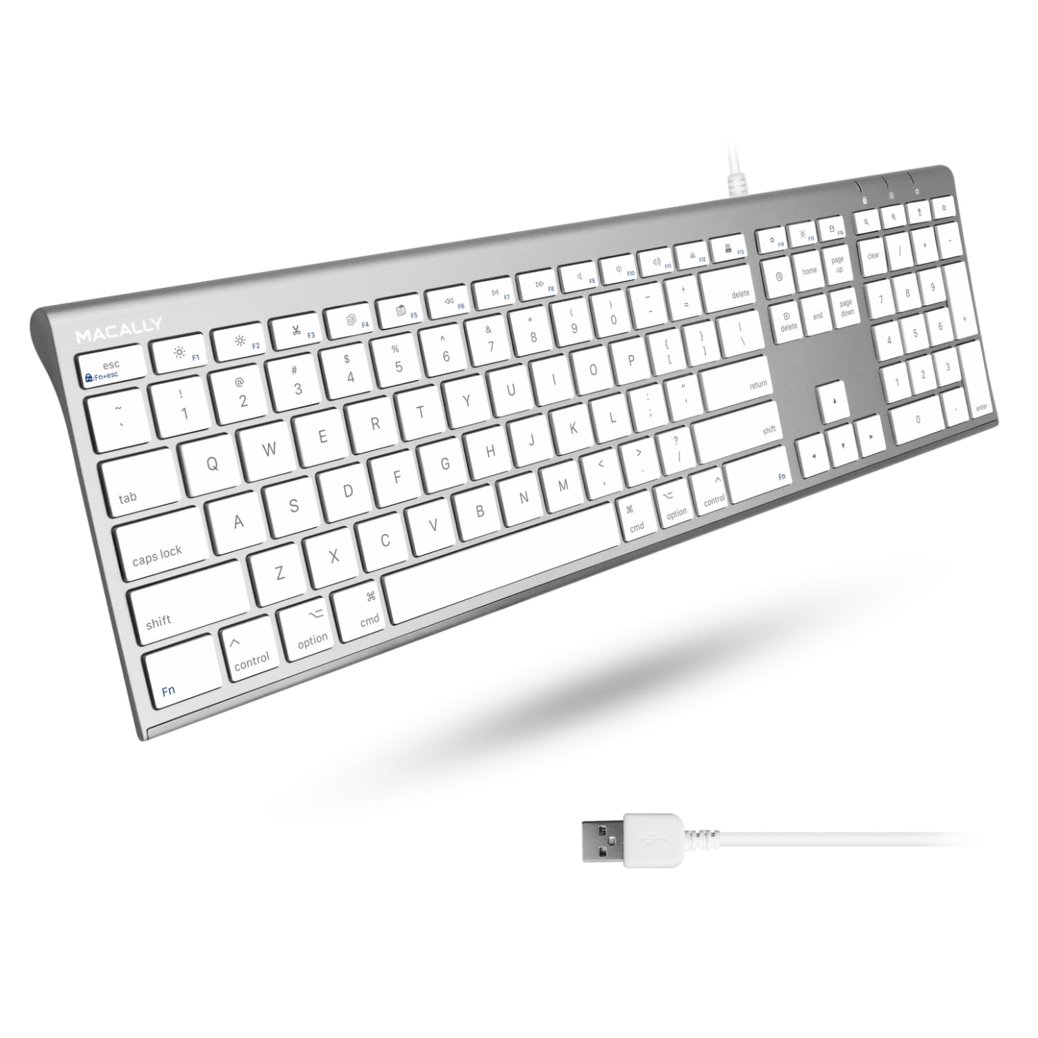 Teclado Macally Ultradelgado Usb Con Cable De Tamaño Completo Para Imac - Venta Internacional.