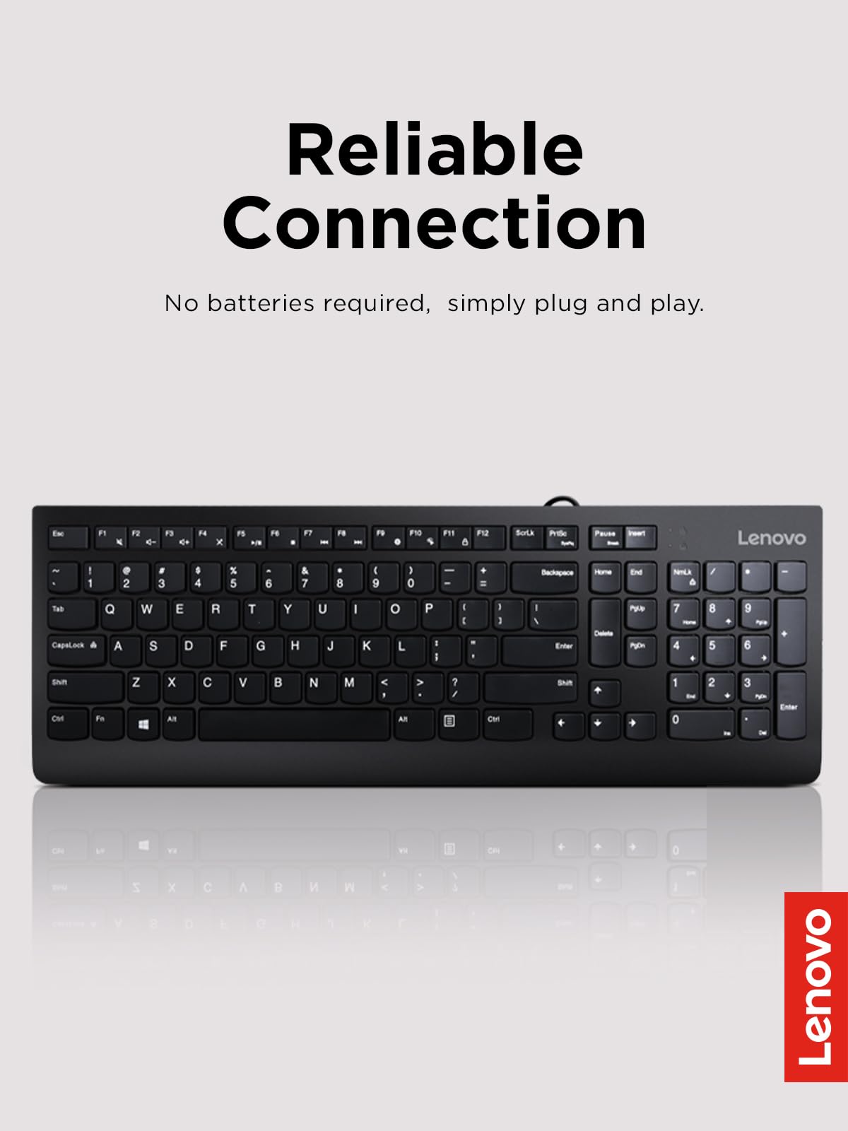 Foto 2 | Teclado Lenovo 300 Usb Con Cable, Ajustable, Inclinación, Ergonómico - Venta Internacional.