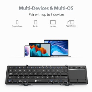 Foto 3 | Teclado Plegable Iclever Bk08 Bluetooth Con Panel Táctil - Venta Internacional.