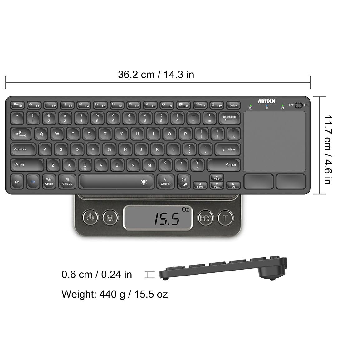Foto 6 pulgar | Teclado Bluetooth Touch Tv Arteck Con Retroiluminación Universal - Venta Internacional.