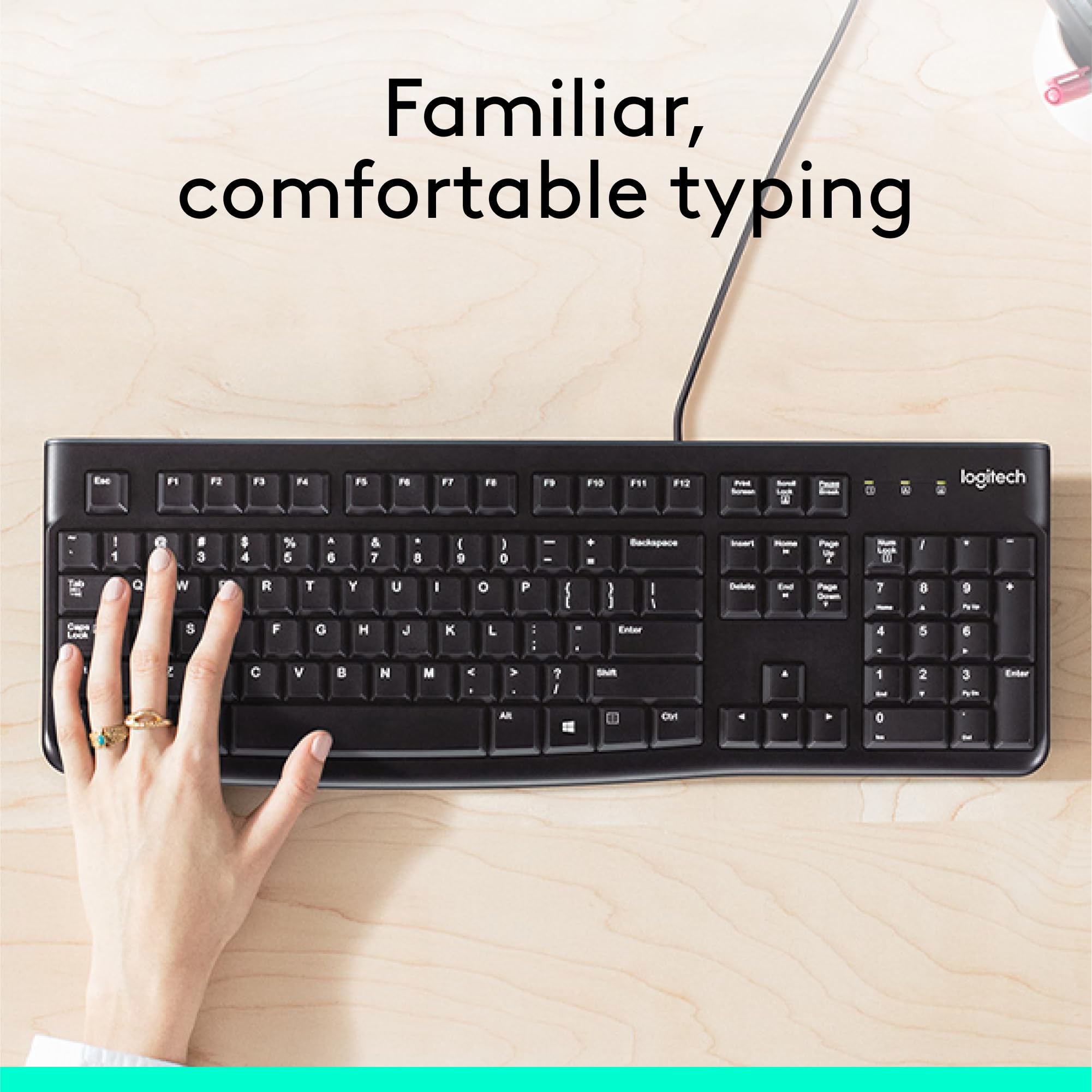 Foto 3 pulgar | Teclado Logitech K120 con Cable Negro - Venta Internacional
