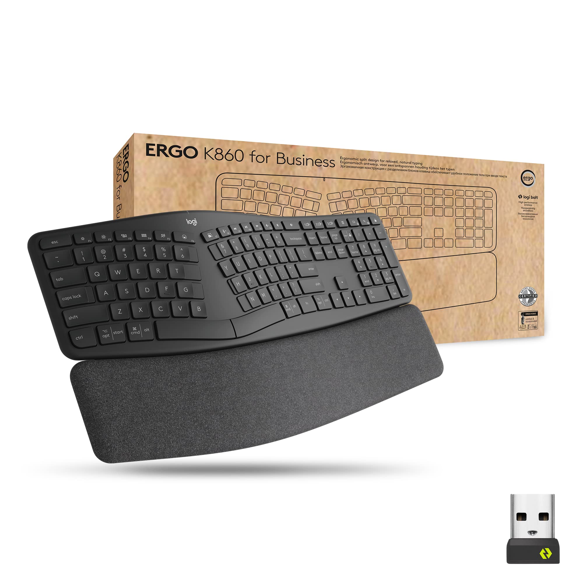 Teclado Inalámbrico Logitech Ergo K860 Split Graphite - Venta Internacional.
