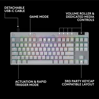 Foto 7 | Teclado Gaming Logitech G Pro X Tkl Blanco-Venta Internacional
