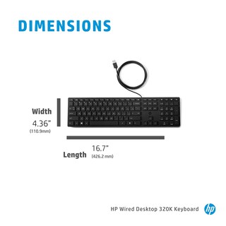 Foto 4 | Teclado Hp Wired Desktop 320k Usb Alemán Qwertz Negro - Venta Internacional