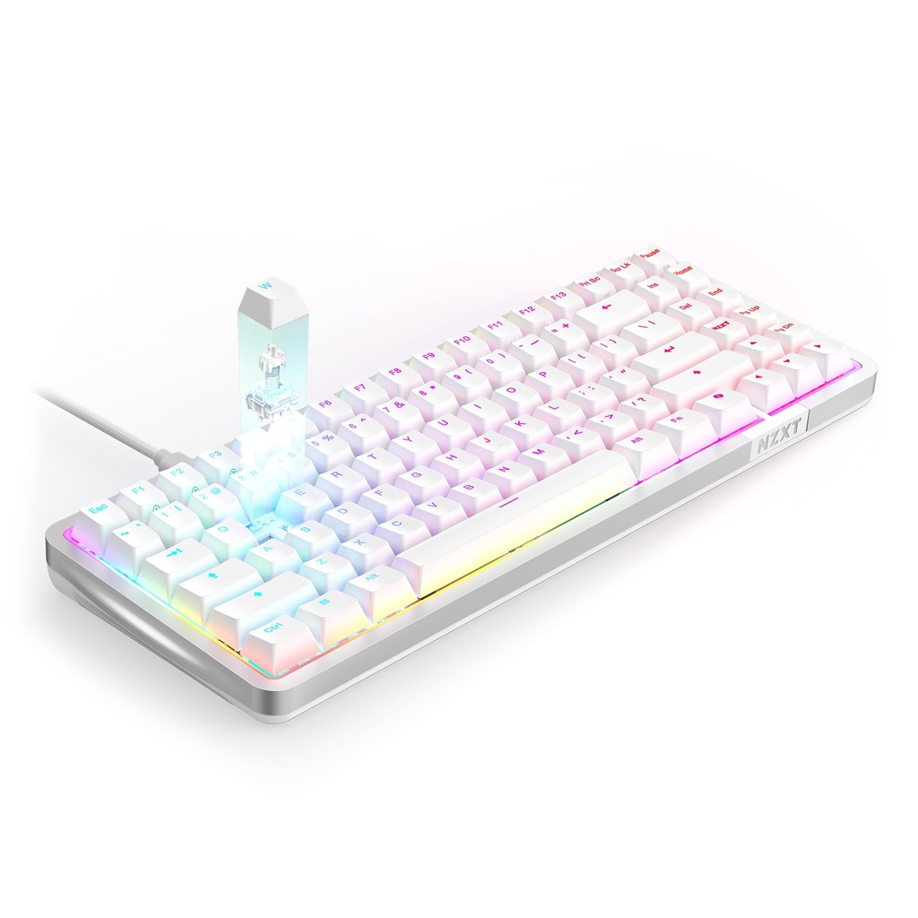 Foto 3 | Teclado Nzxt Function Elite Minitkl Blanco Switch Magnetico Rgb 75% Kb-101nw-us