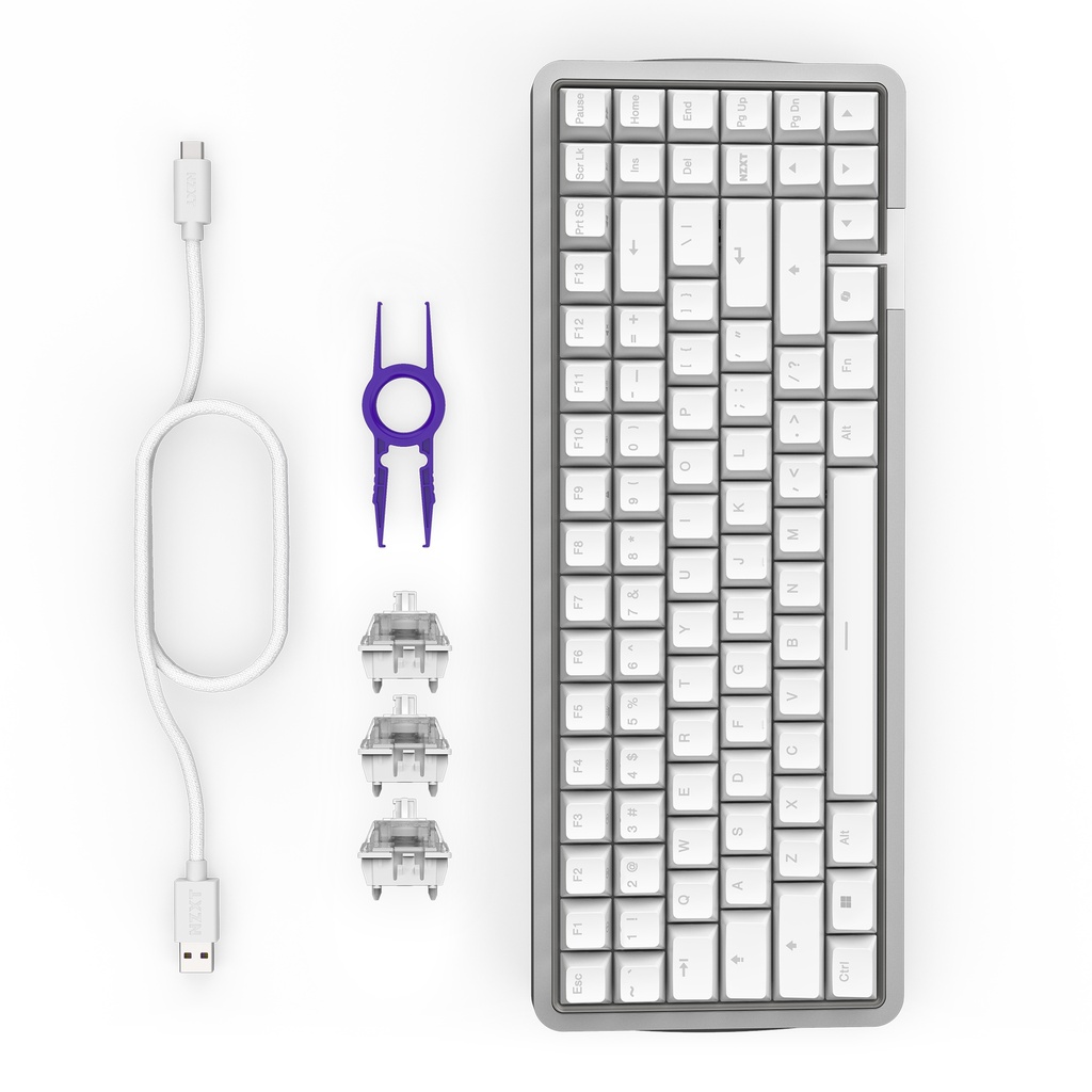 Foto 4 | Teclado Nzxt Function Elite Minitkl Blanco Switch Magnetico Rgb 75% Kb-101nw-us