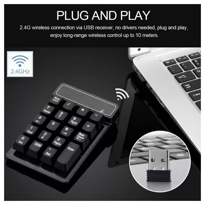 Foto 5 pulgar | Teclado Numérico Inalámbrico Semimecánico Impermeable De 2,4 Ghz - Venta Internacional.