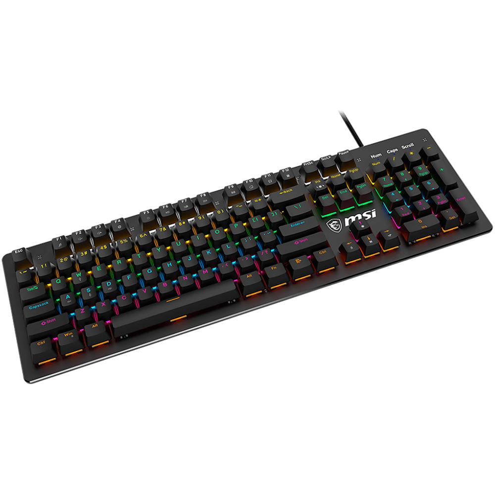 Foto 4 pulgar | Teclado Gamer Msi Forge Gk300 Blue Es Rgb Usb Switch Azul Mecanico Negro
