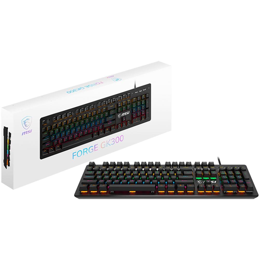 Foto 6 pulgar | Teclado Gamer Msi Forge Gk300 Blue Es Rgb Usb Switch Azul Mecanico Negro