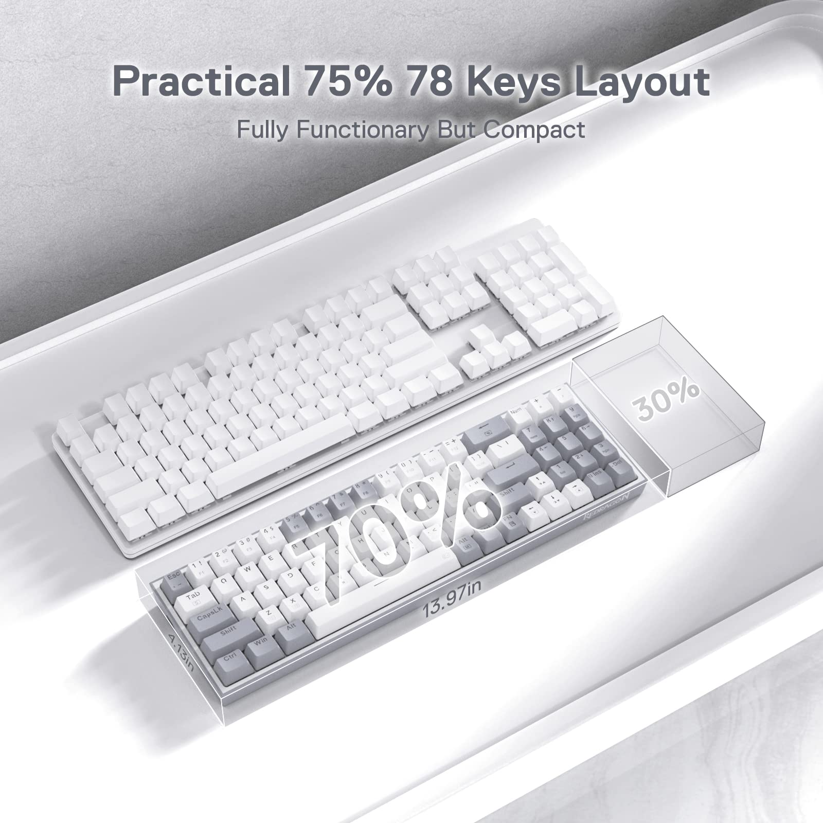 Foto 3 | Teclado Gaming Redragon K628 Pollux 75% Cableado Rgb 78 Teclas - Venta Internacional.