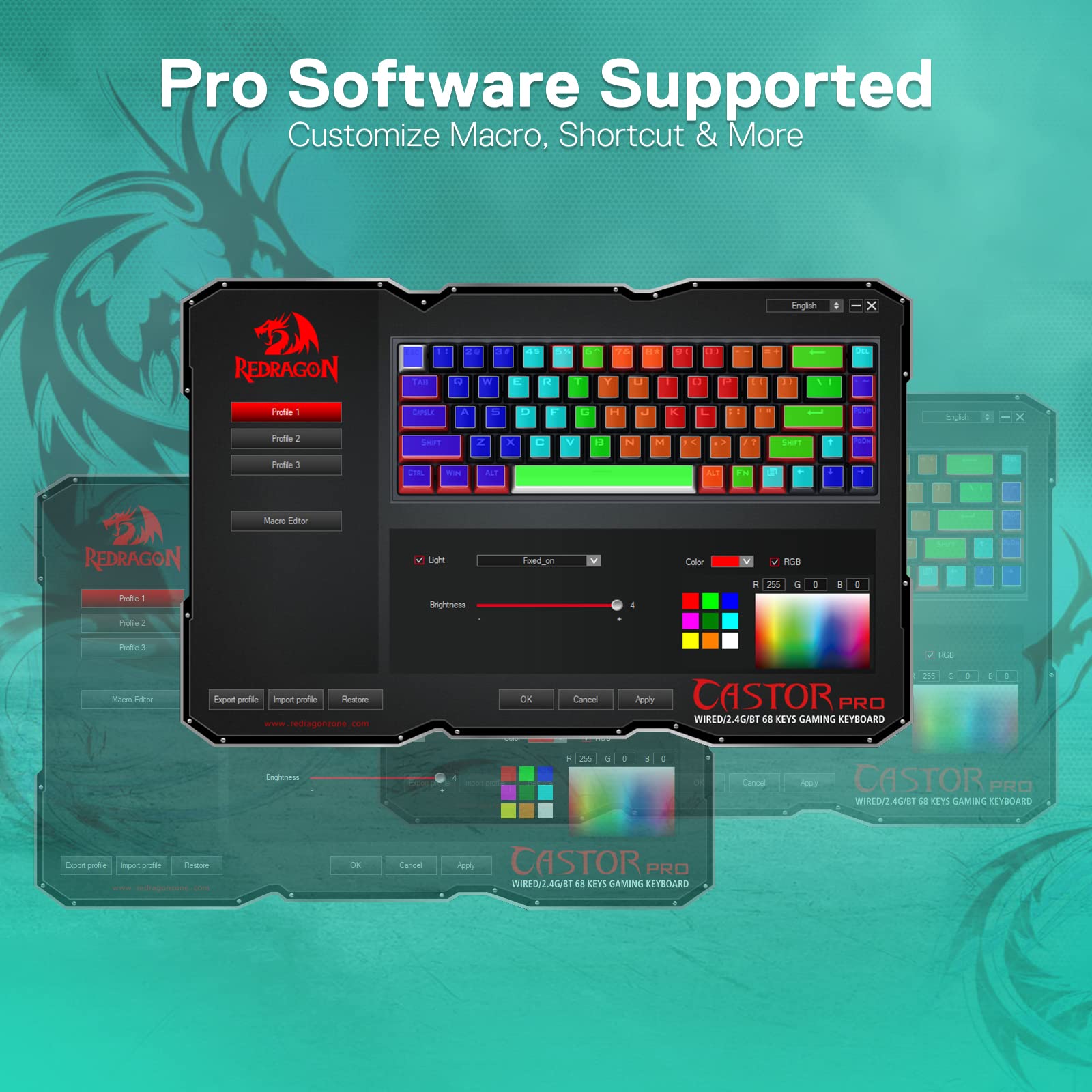 Foto 7 pulgar | Teclado Para Juegos Redragon K631 Pro Wt 65% Inalámbrico Rgb - Venta Internacional.