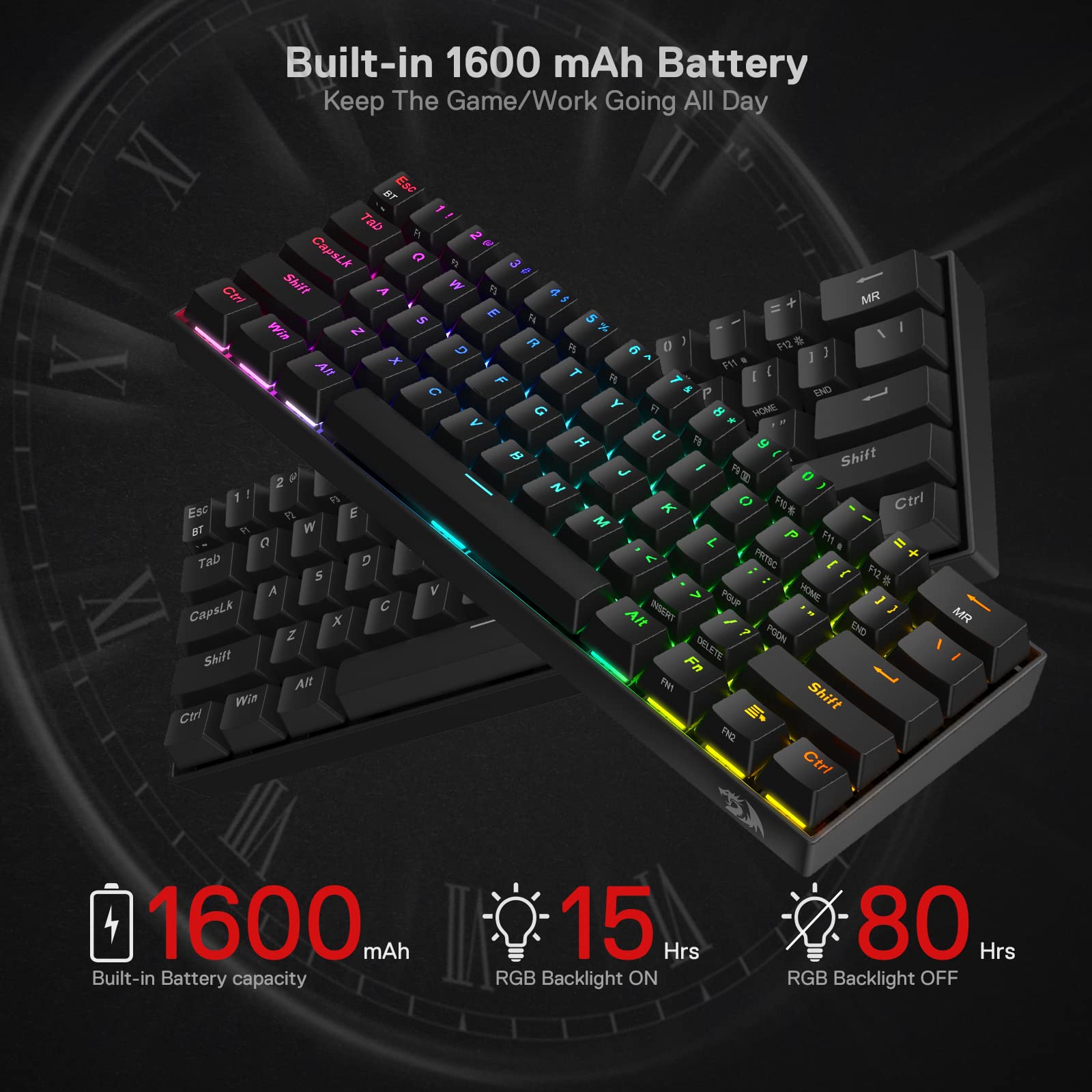 Foto 4 pulgar | Teclado Mecánico Redragon K530 Pro Draconic 60% Rgb - Venta Internacional.