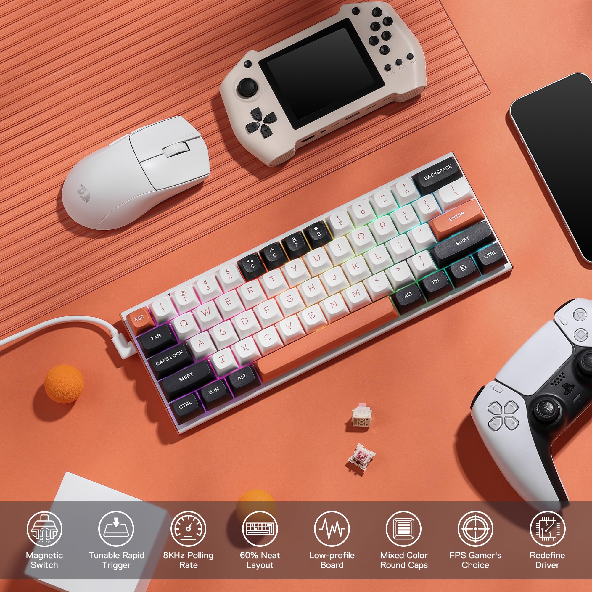 Foto 3 pulgar | Teclado Para Juegos Redragon K683 Rapid Trigger He 61 Teclas - Venta Internacional.