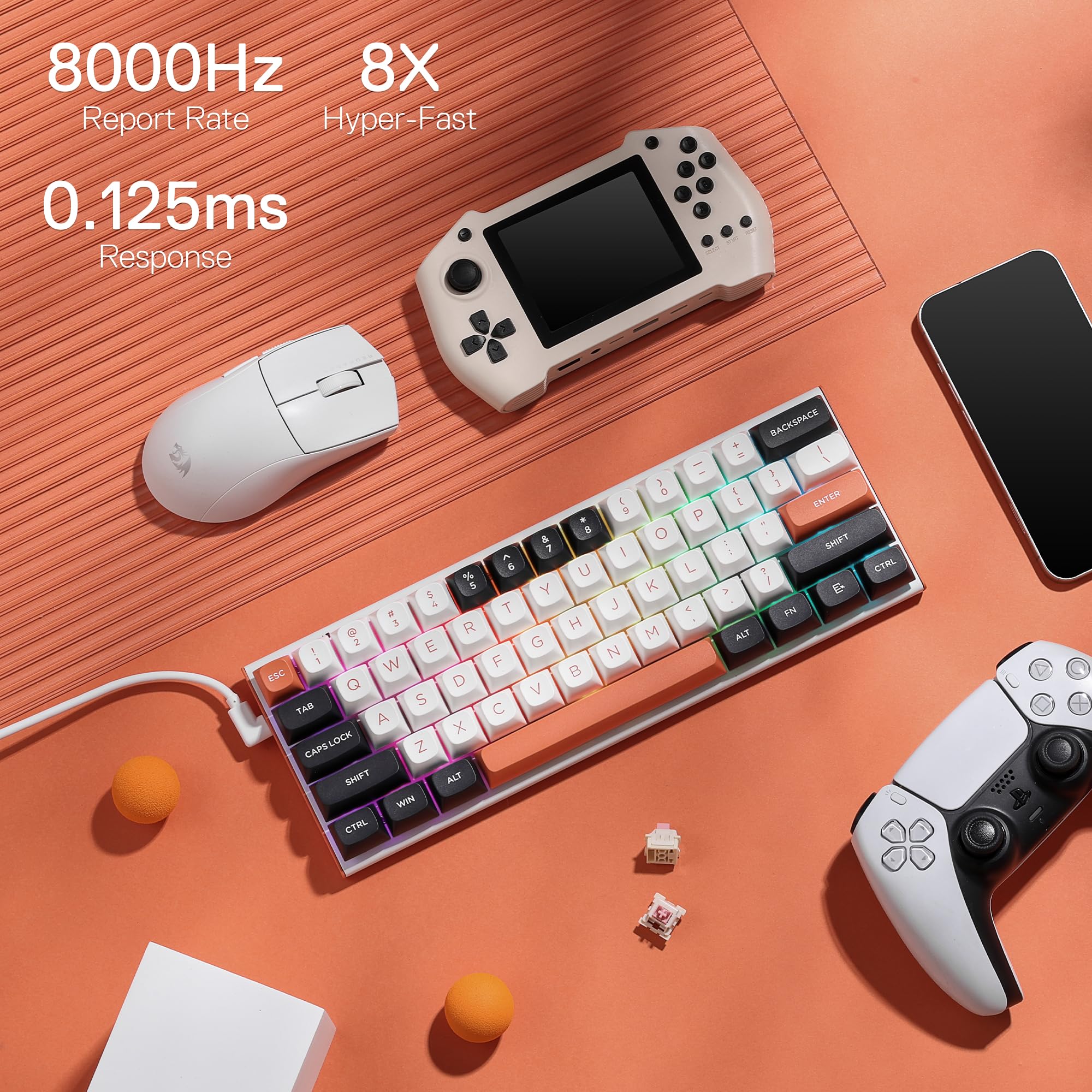 Foto 5 pulgar | Teclado Para Juegos Redragon K683 Rapid Trigger He 61 Teclas - Venta Internacional.