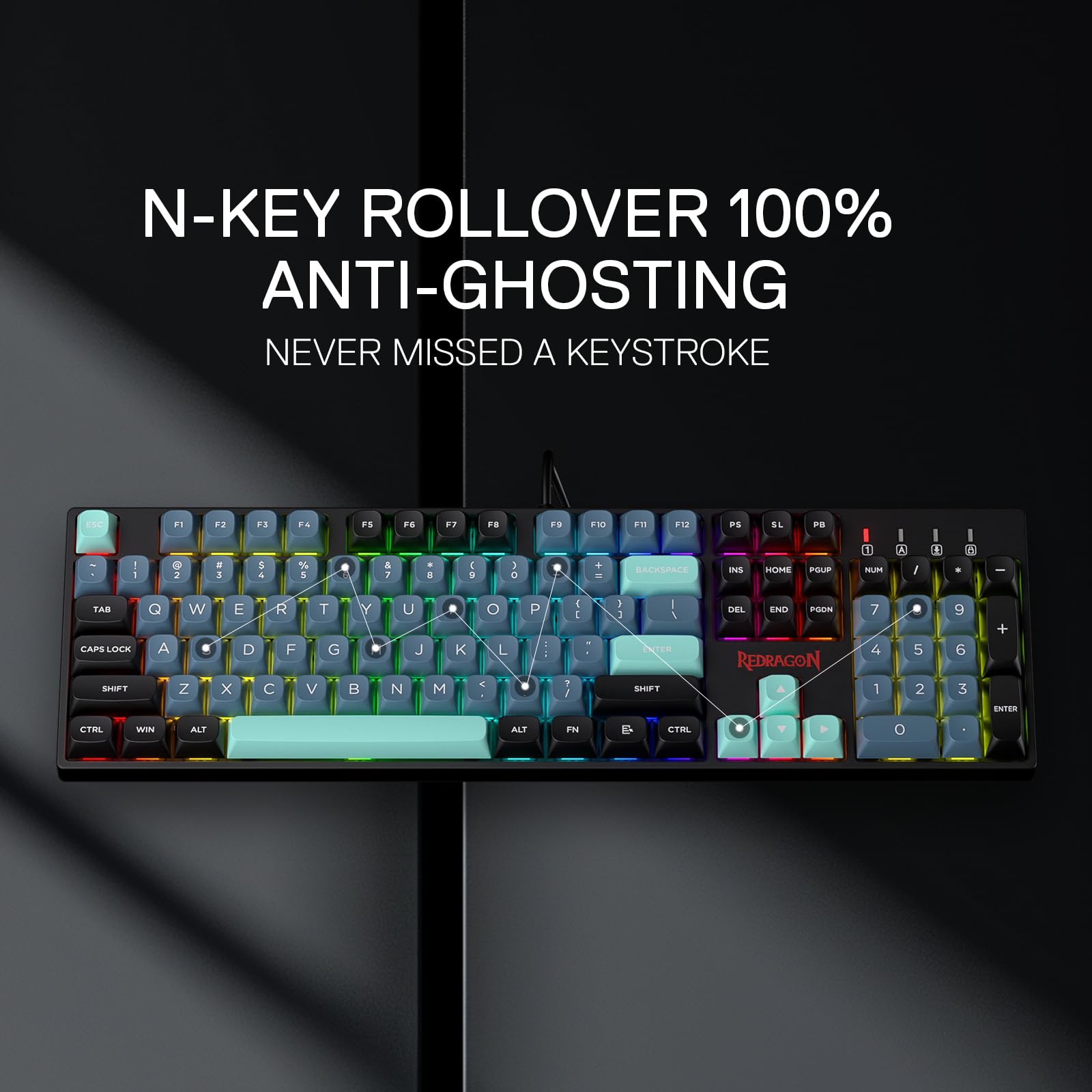 Foto 6 pulgar | Teclado Para Juegos Redragon K582 Se Con Cable Rgb De 104 Teclas - Venta Internacional.