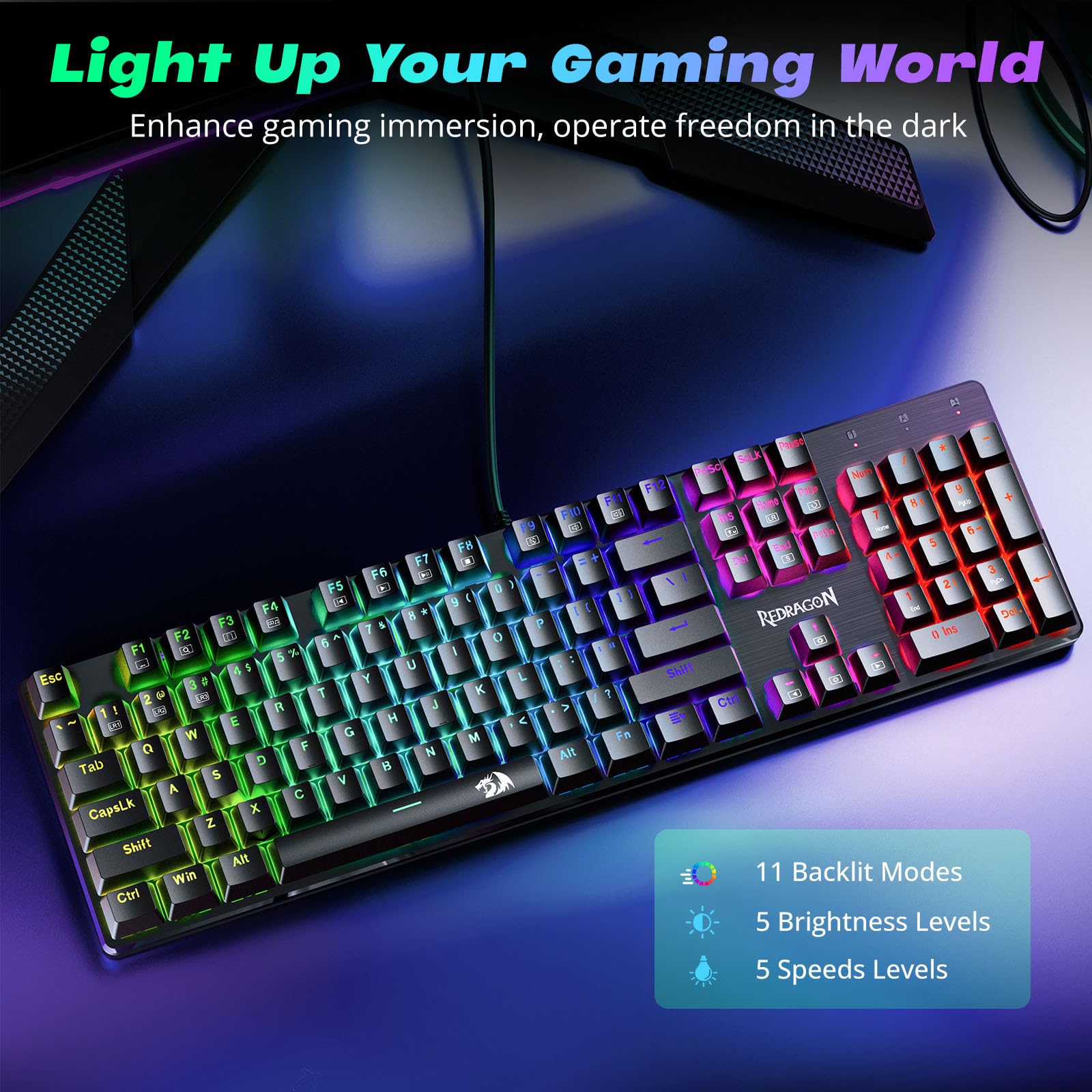 Foto 3 pulgar | Teclado Mecánico Para Juegos Redragon K671 Rgb Retroiluminado - Venta Internacional.