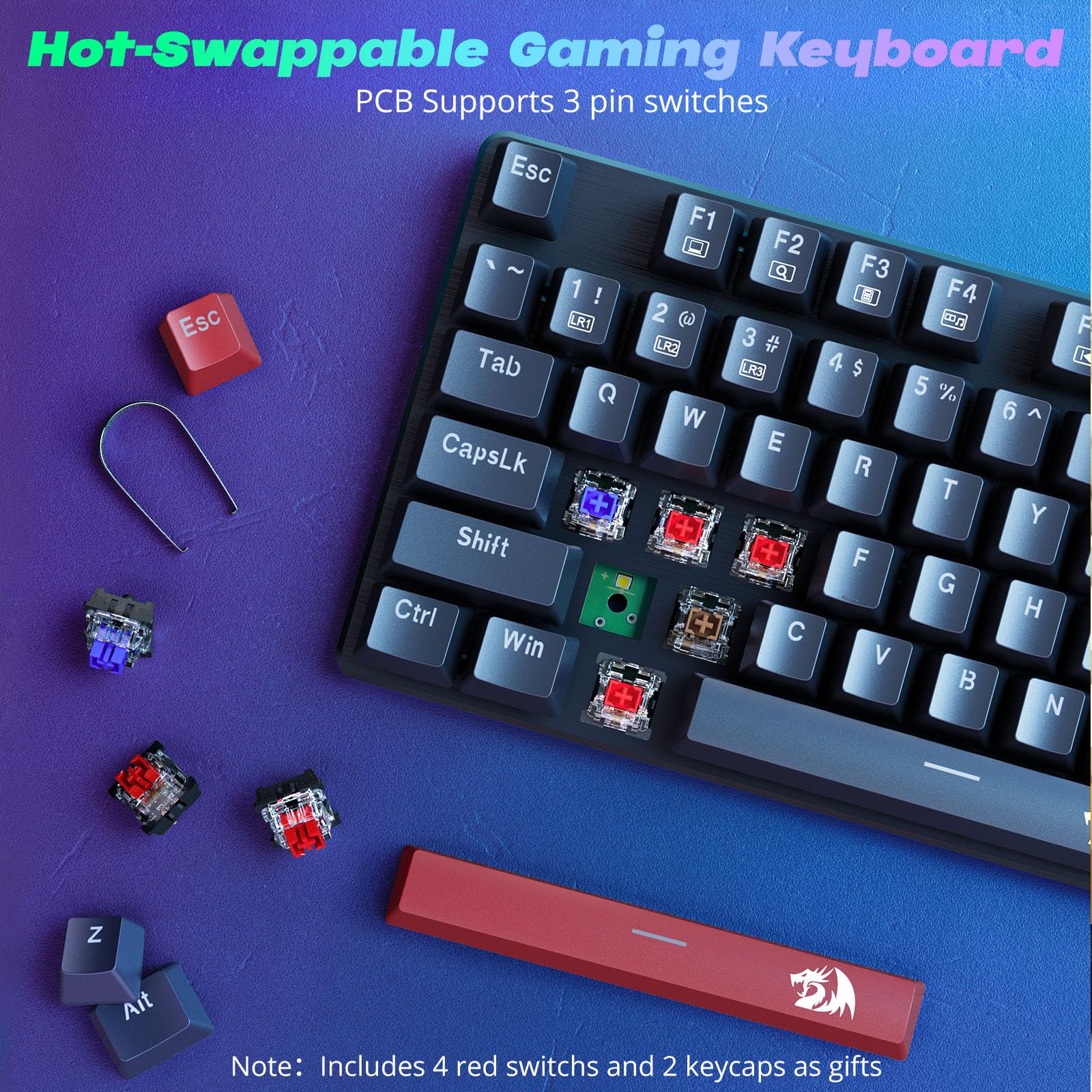 Foto 6 pulgar | Teclado Mecánico Para Juegos Redragon K671 Rgb Retroiluminado - Venta Internacional.