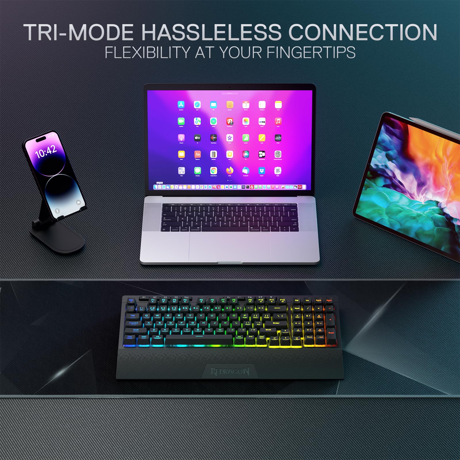 Foto 4 pulgar | Teclado Para Juegos Redragon K515 Pro Shiva Rgb Wireless - Venta Internacional.