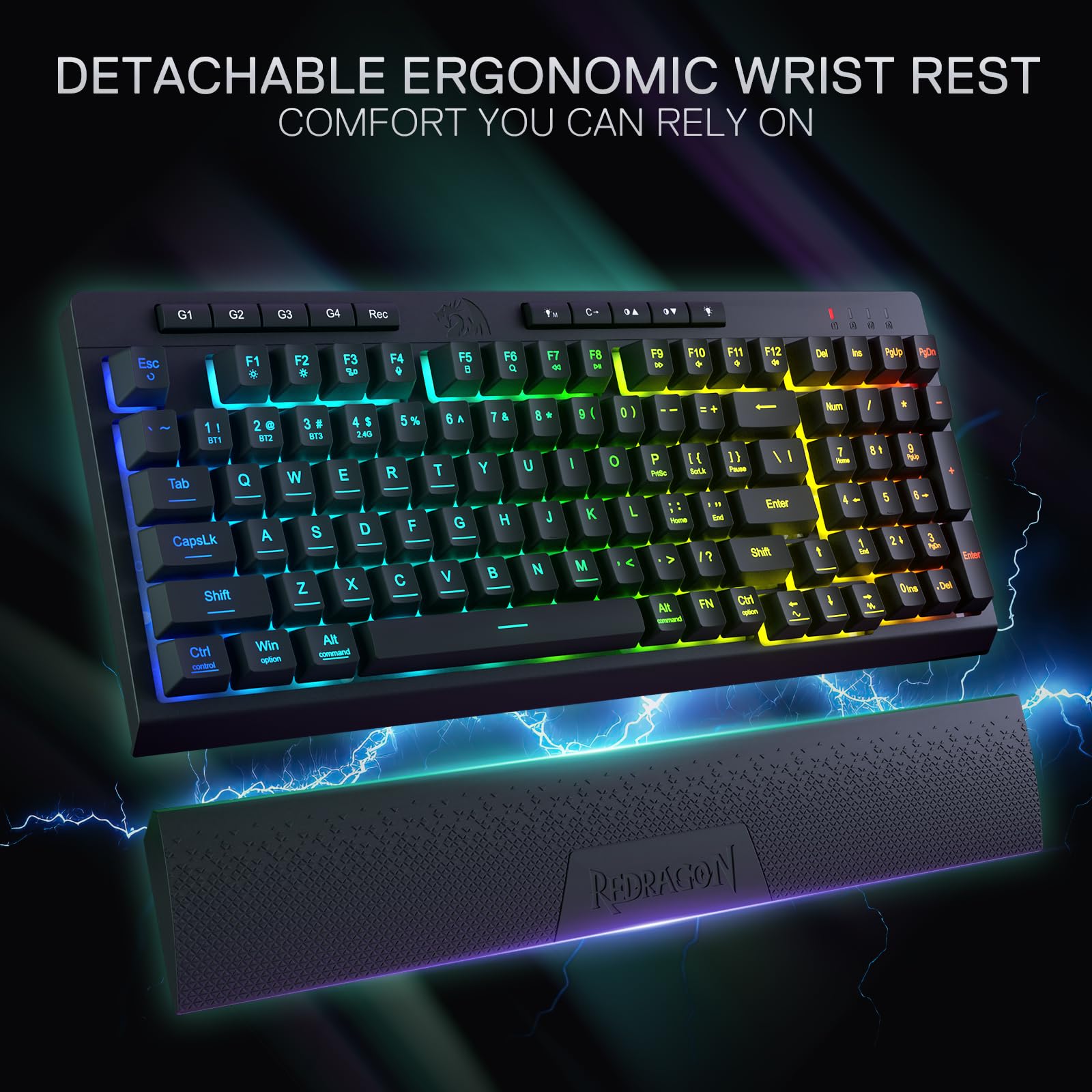 Foto 4 | Teclado Para Juegos Redragon K515 Pro Shiva Rgb Wireless - Venta Internacional.